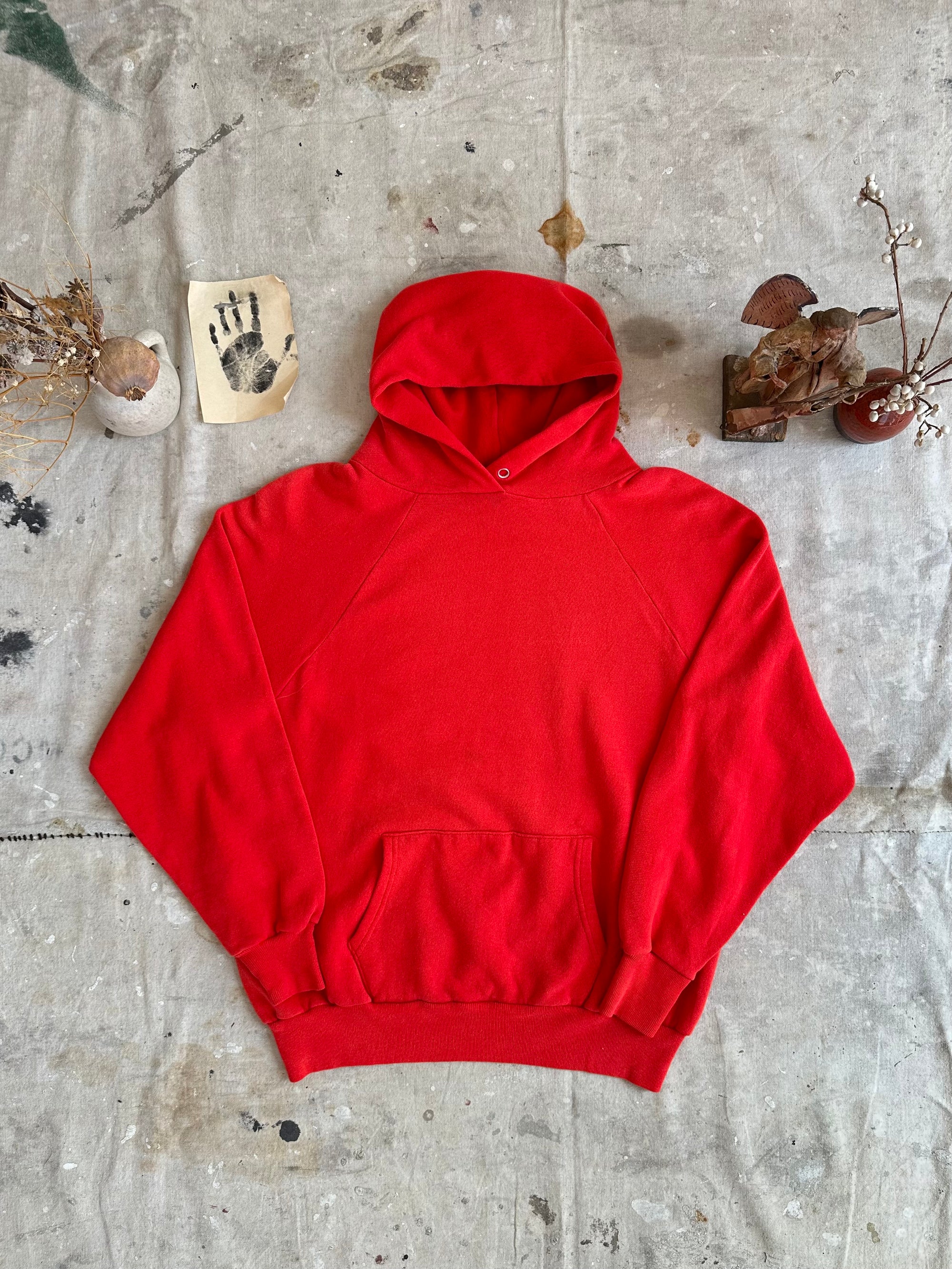 1980s Sunfaded Red Hoodie