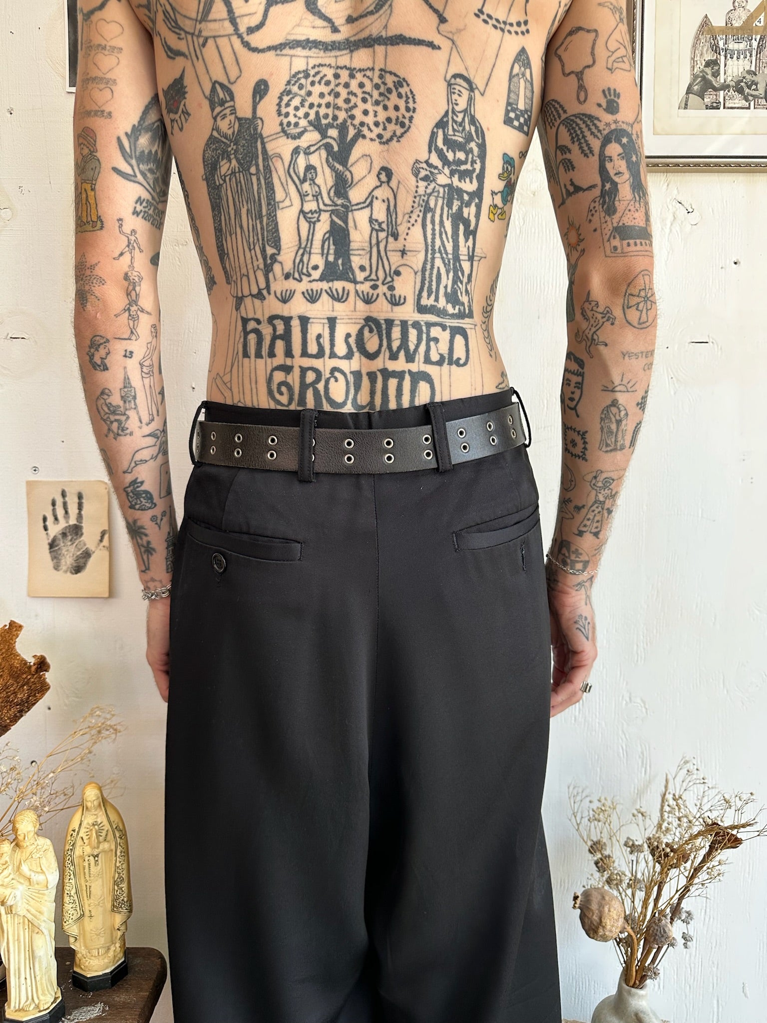 1990s Well Worn Double Prong Belt (O.S.)