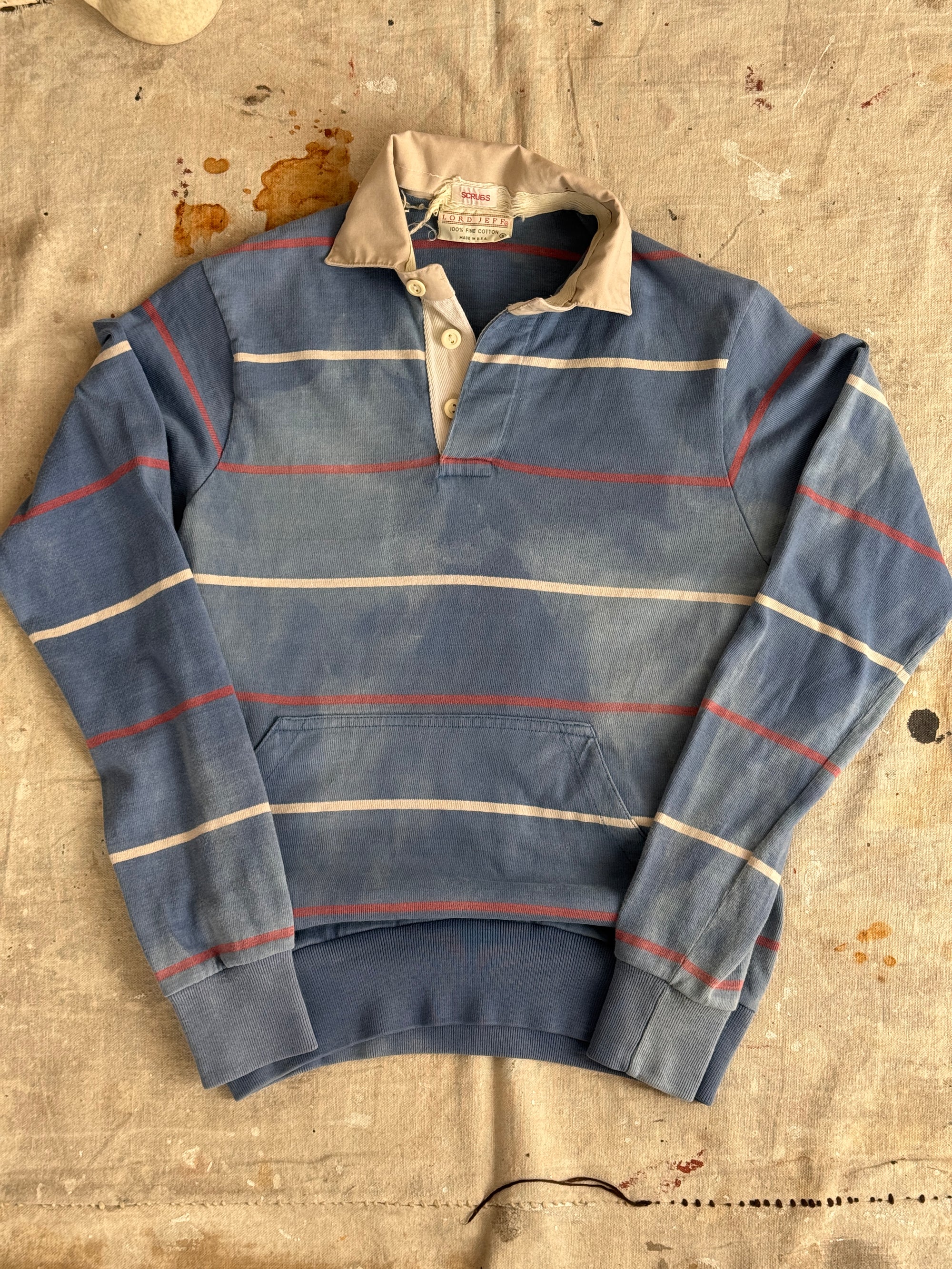 1960s Sunfaded Rugby Pocket Long Sleeve