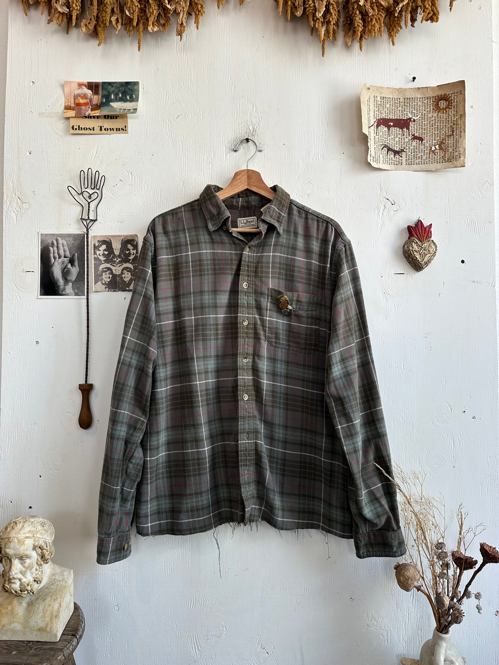 1980s Plaid L.L. Bean Button Up W/ Pins