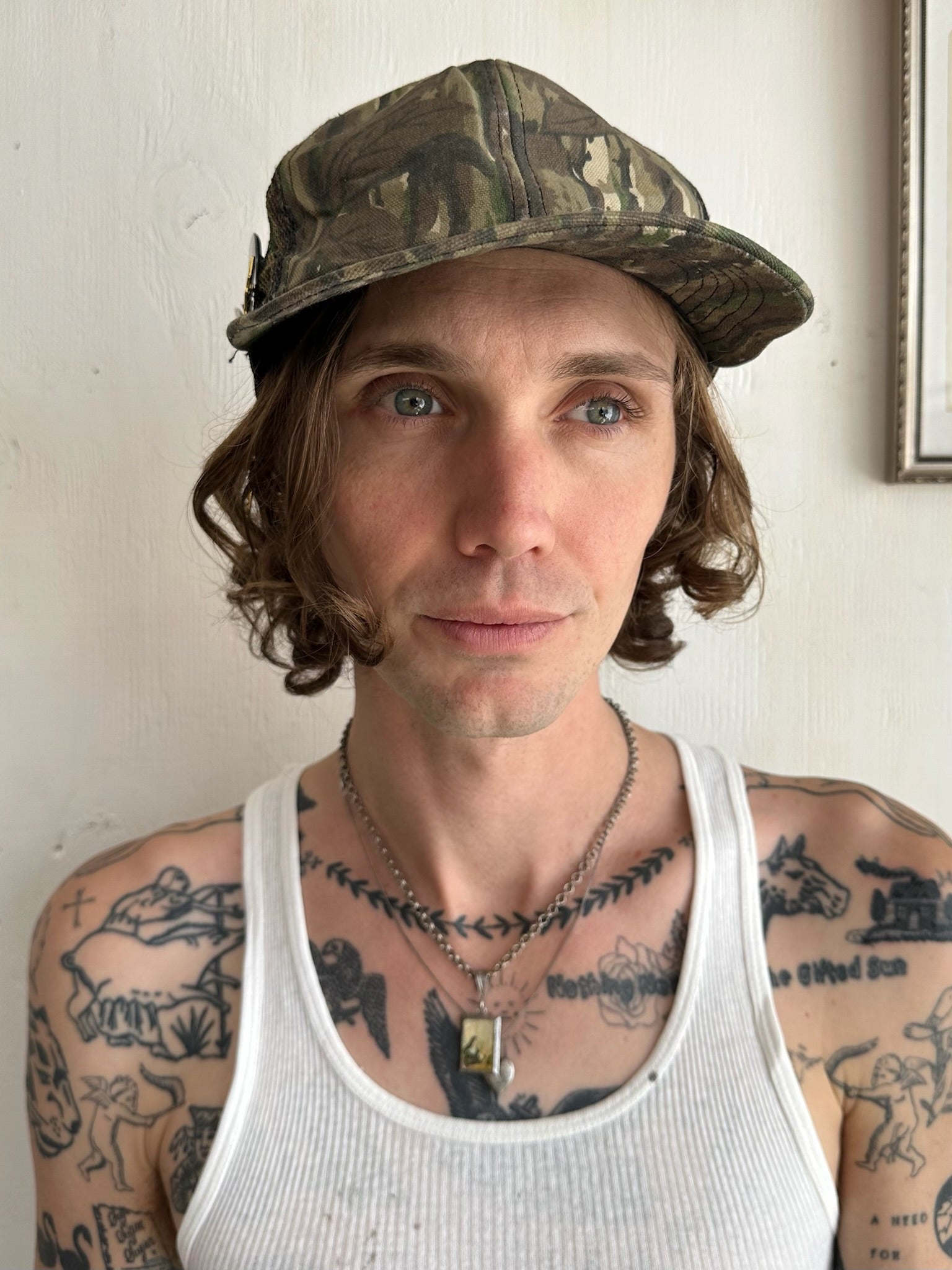 Vintage Camo Trucker Hat W/ Pins (O.S.)