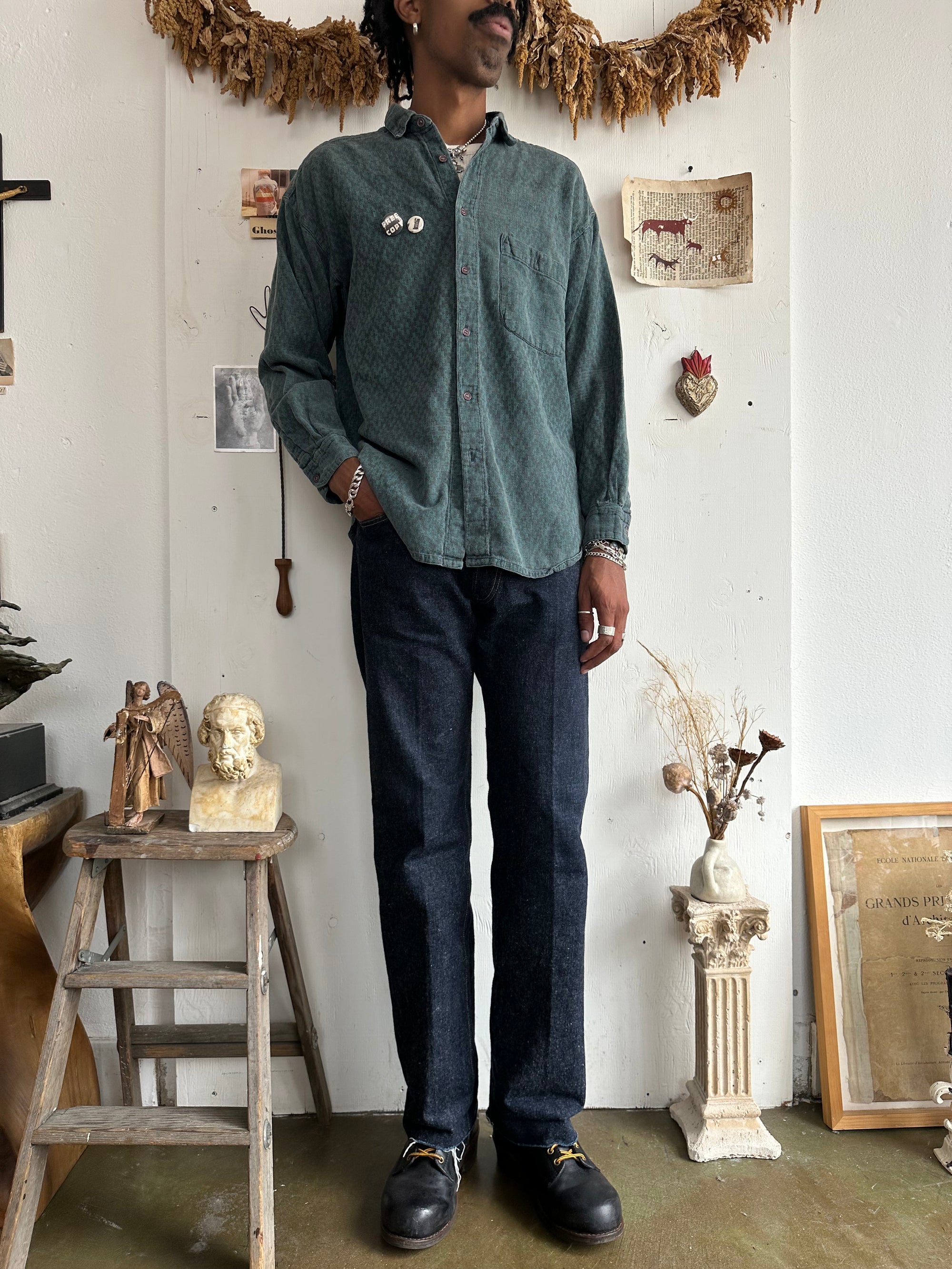 1980s Button Up W/ Pins