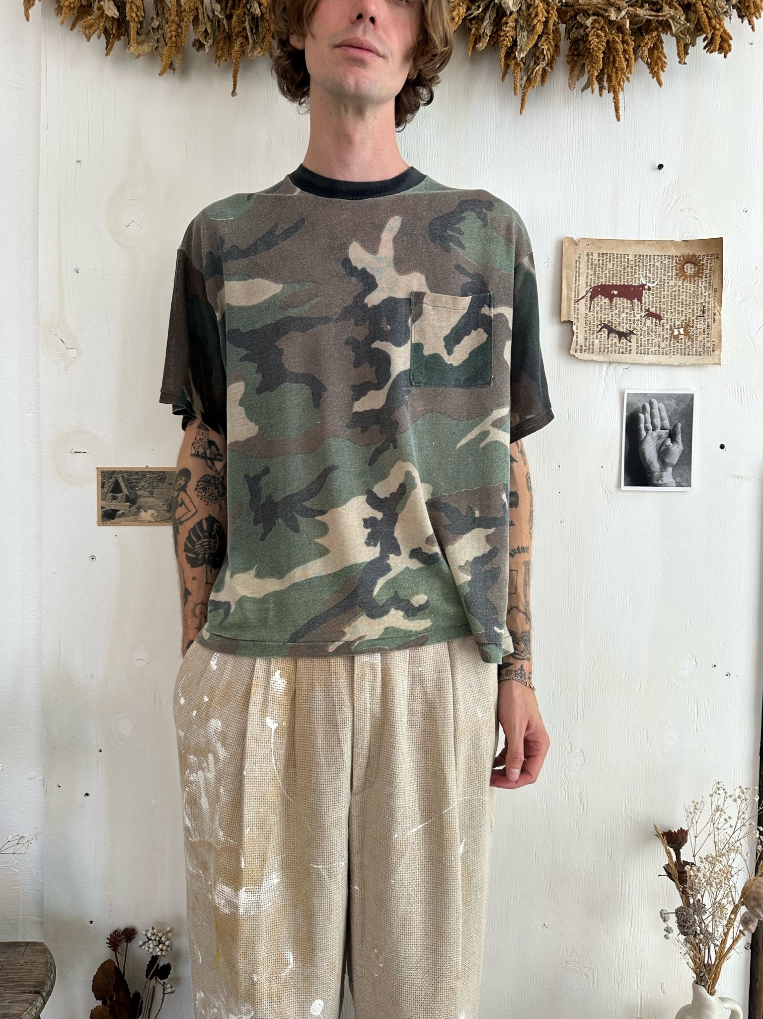 1980s Linen-y Camo Tee (Boxy XL)