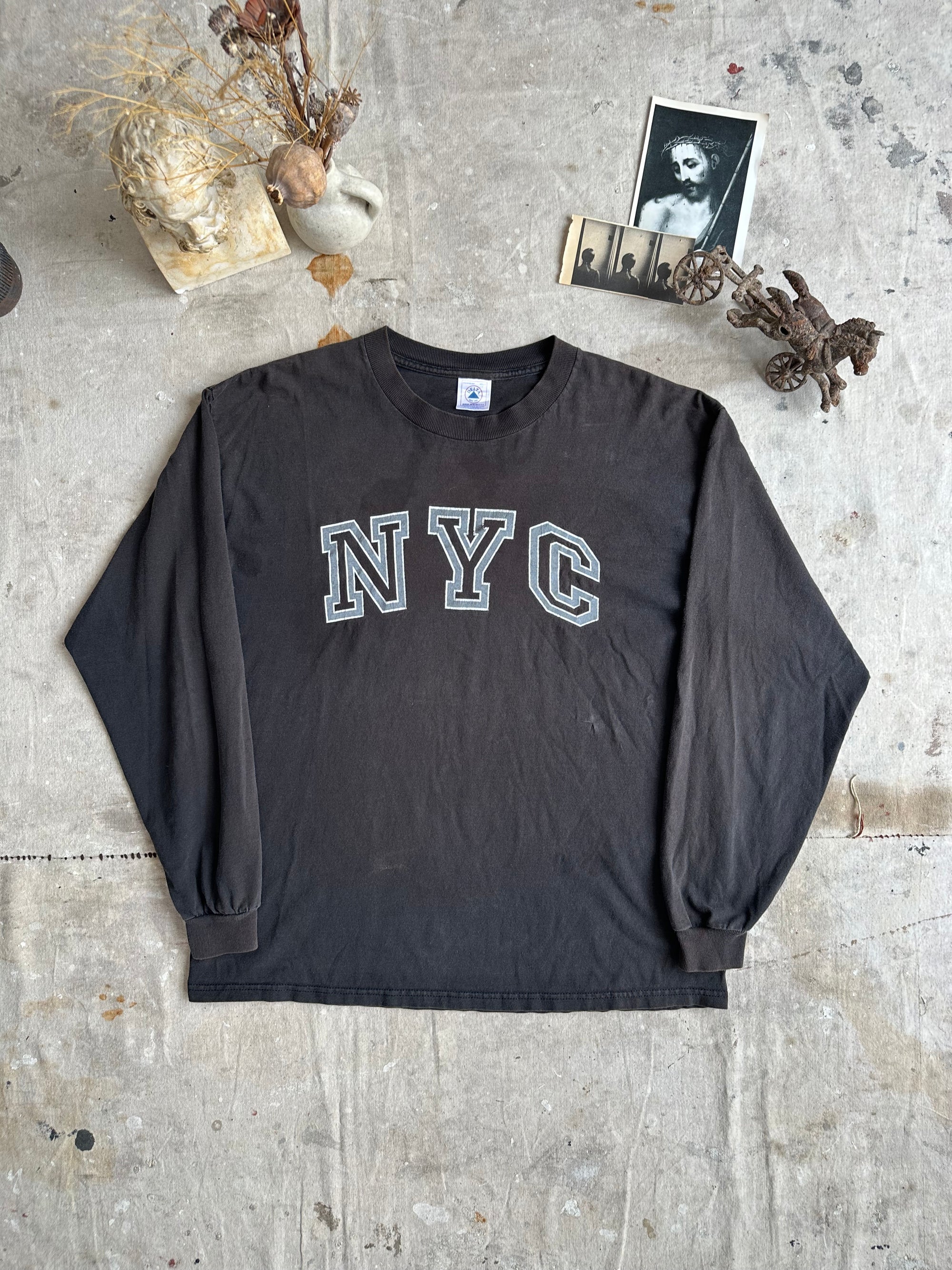 1990s Faded Collegiate NYC Long Sleeve