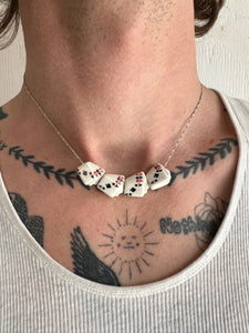 Vintage Aces Ceramic Bead Necklace (15”)
