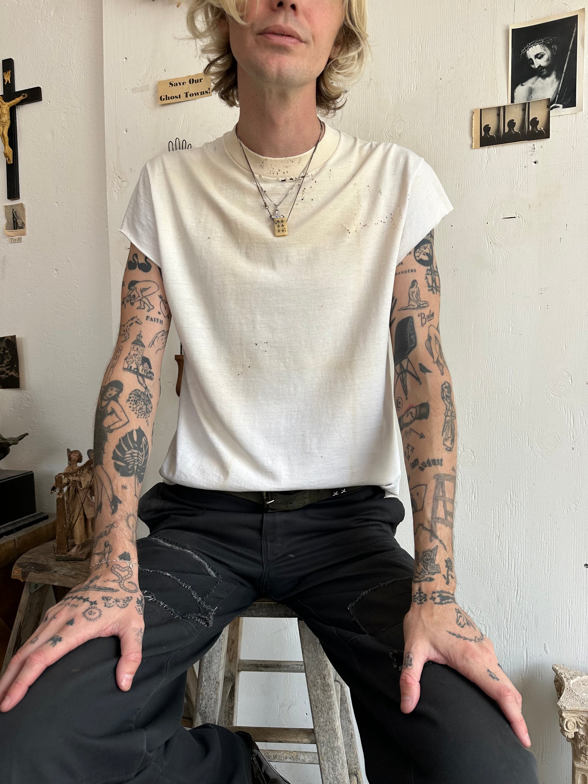 1970s Perfectly Worn Cap Sleeve T-Shirt
