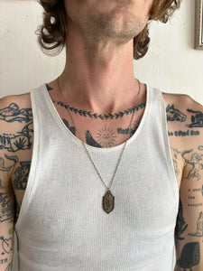 Vintage St. Christopher Shield Necklace (24”)