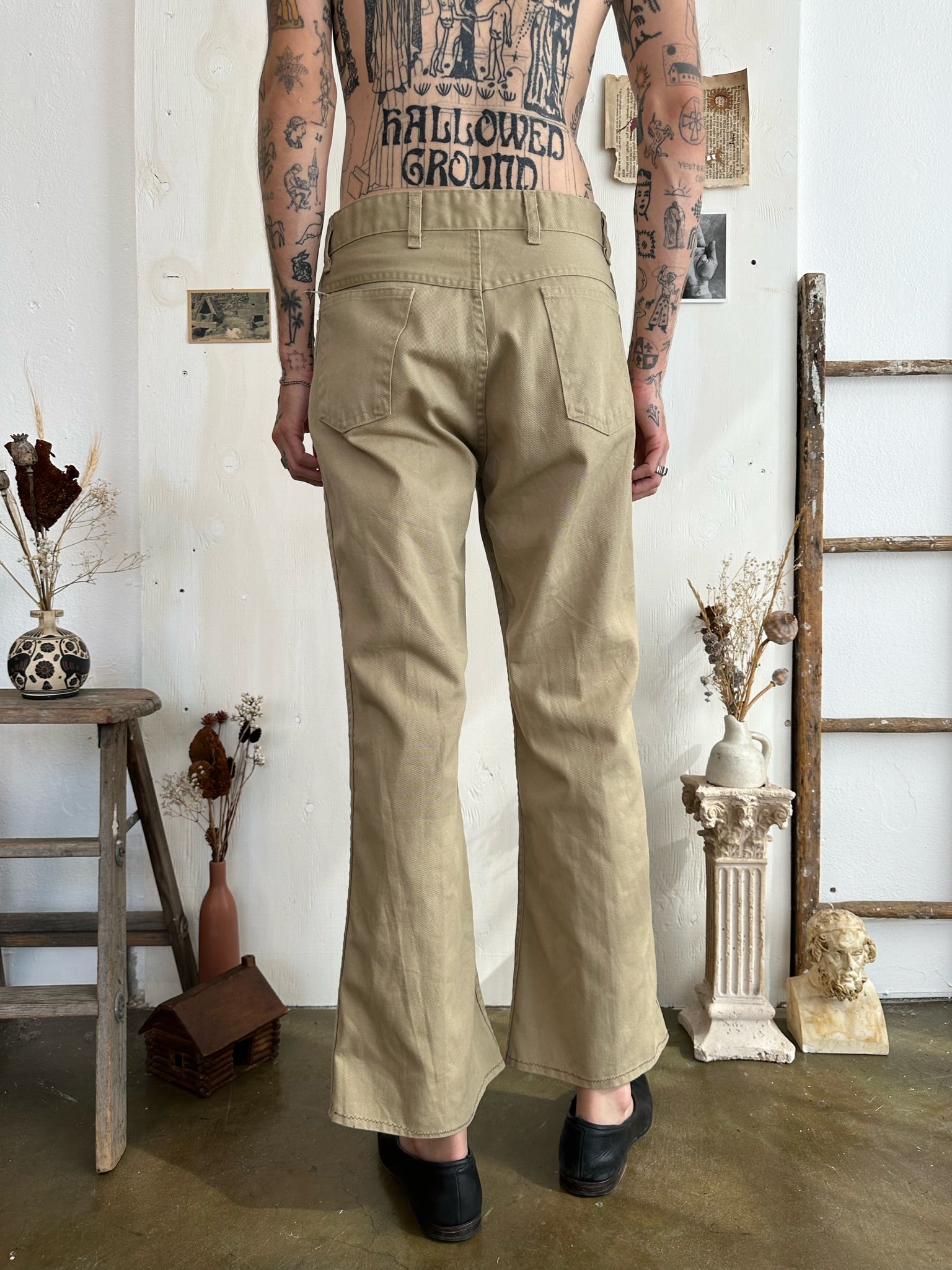 1970s Khaki Flares (32/29)