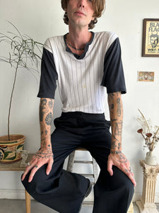 1970s Striped Baseball Henley (M)