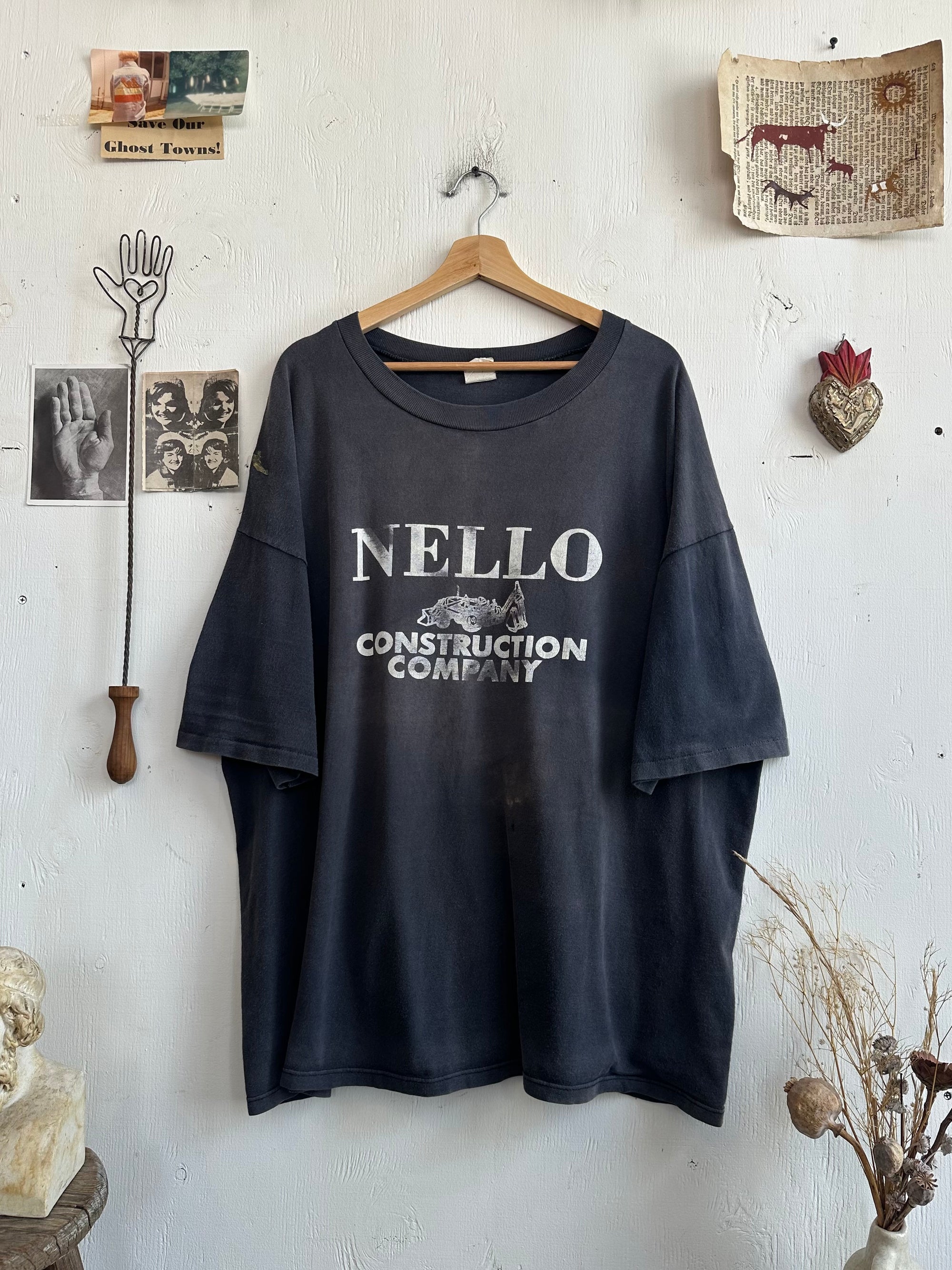 1990s Oversized Sunfaded Construction Company Tee