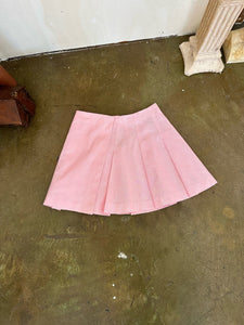 1980s Pink Pleated Mini-Skirt (S)