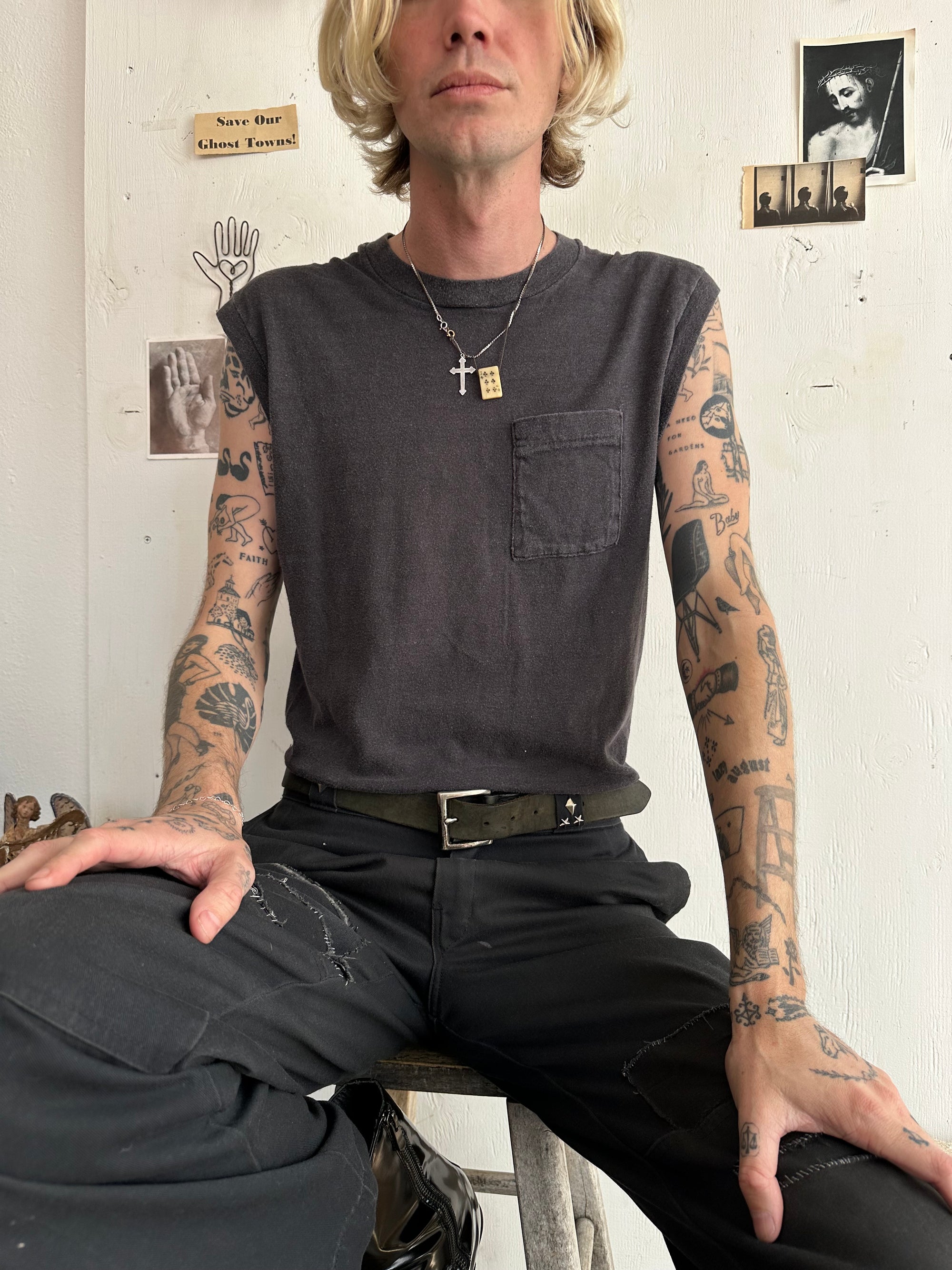 1980s Faded Pocket Muscle Tee