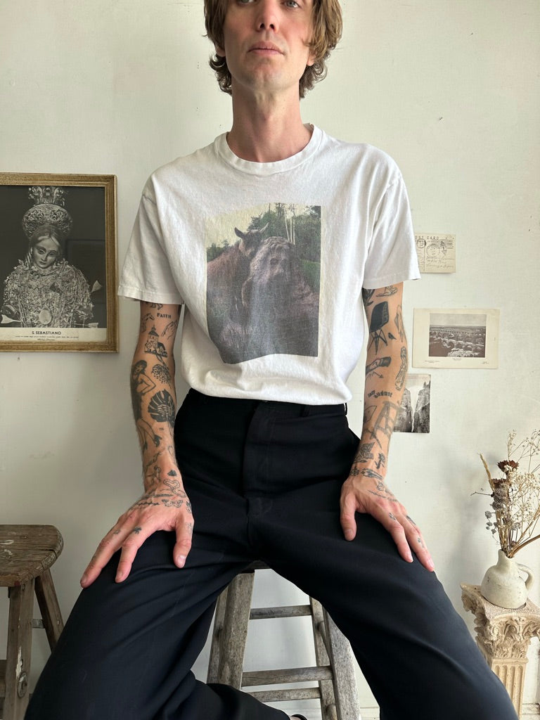 1990s Faded Homemade Goat T-Shirt (M)