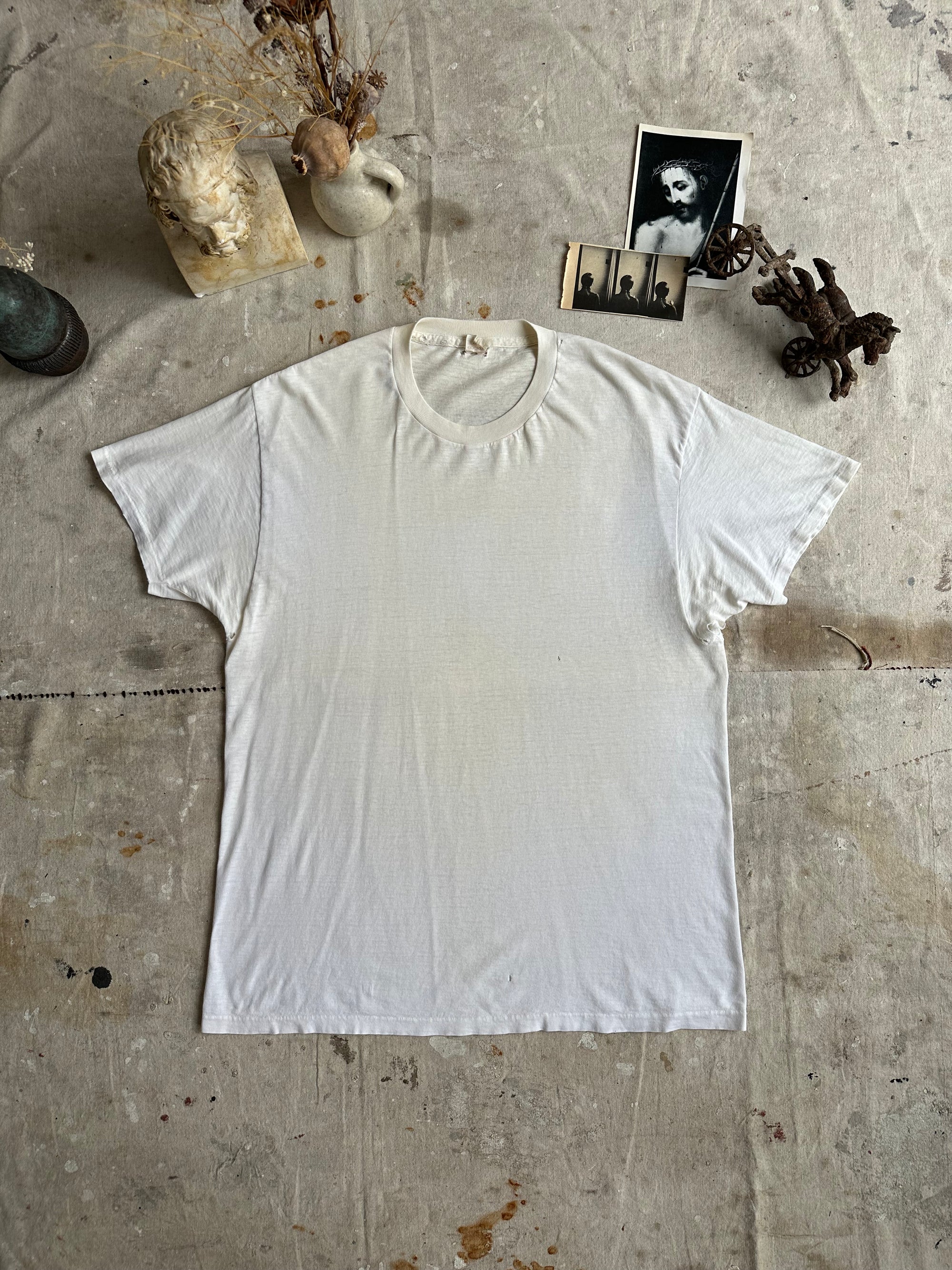 1980s Paper Thin White Blank