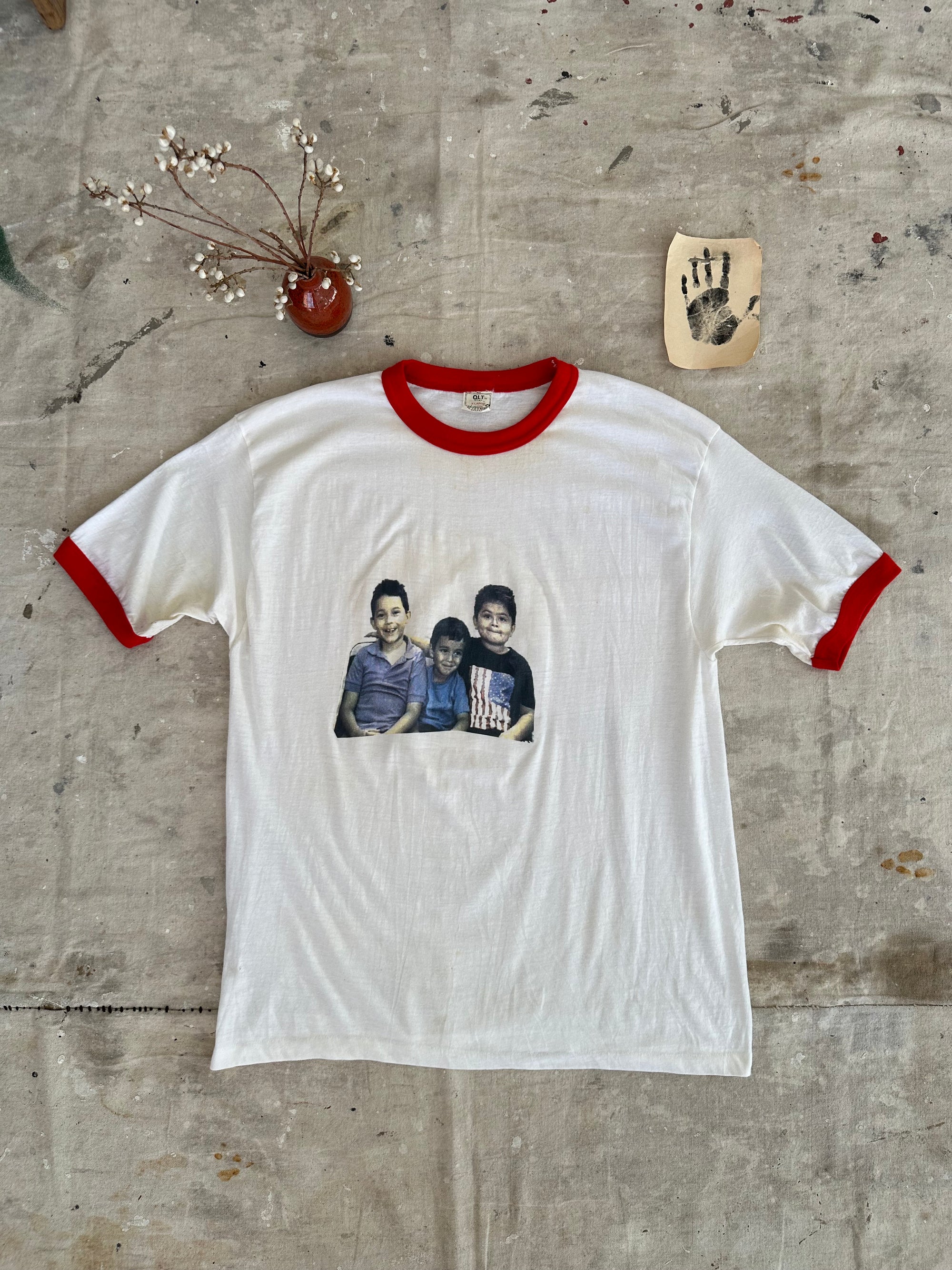 1980s Well Worn Family Portrait Ringer