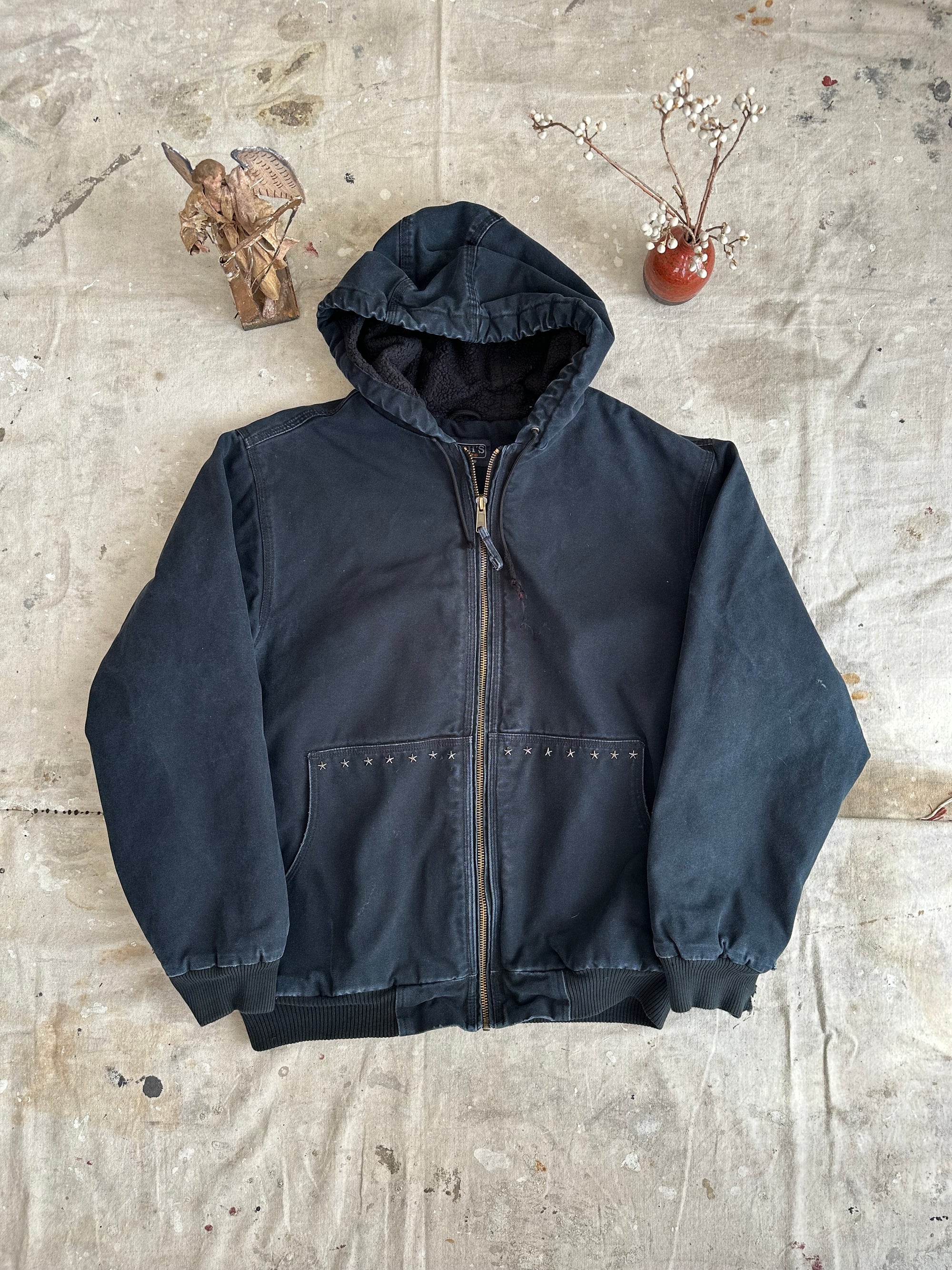 2000s Well Worn Hooded Work Jacket