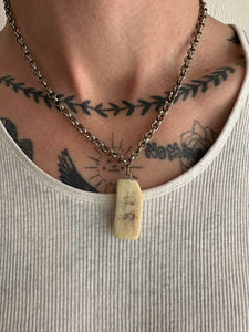 Vintage Scrimshaw Necklace (18”)