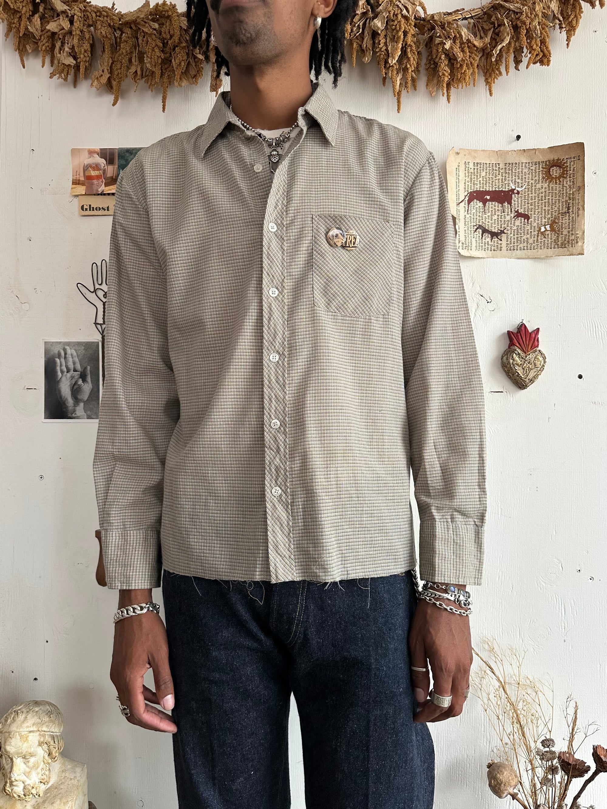 1970s Check Shirt W/ Pins