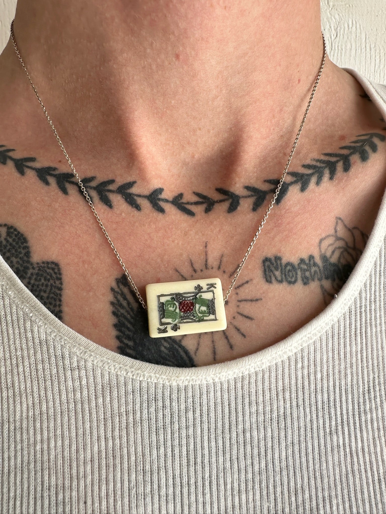 1940s King of Clubs Playing Card Necklace (17”)