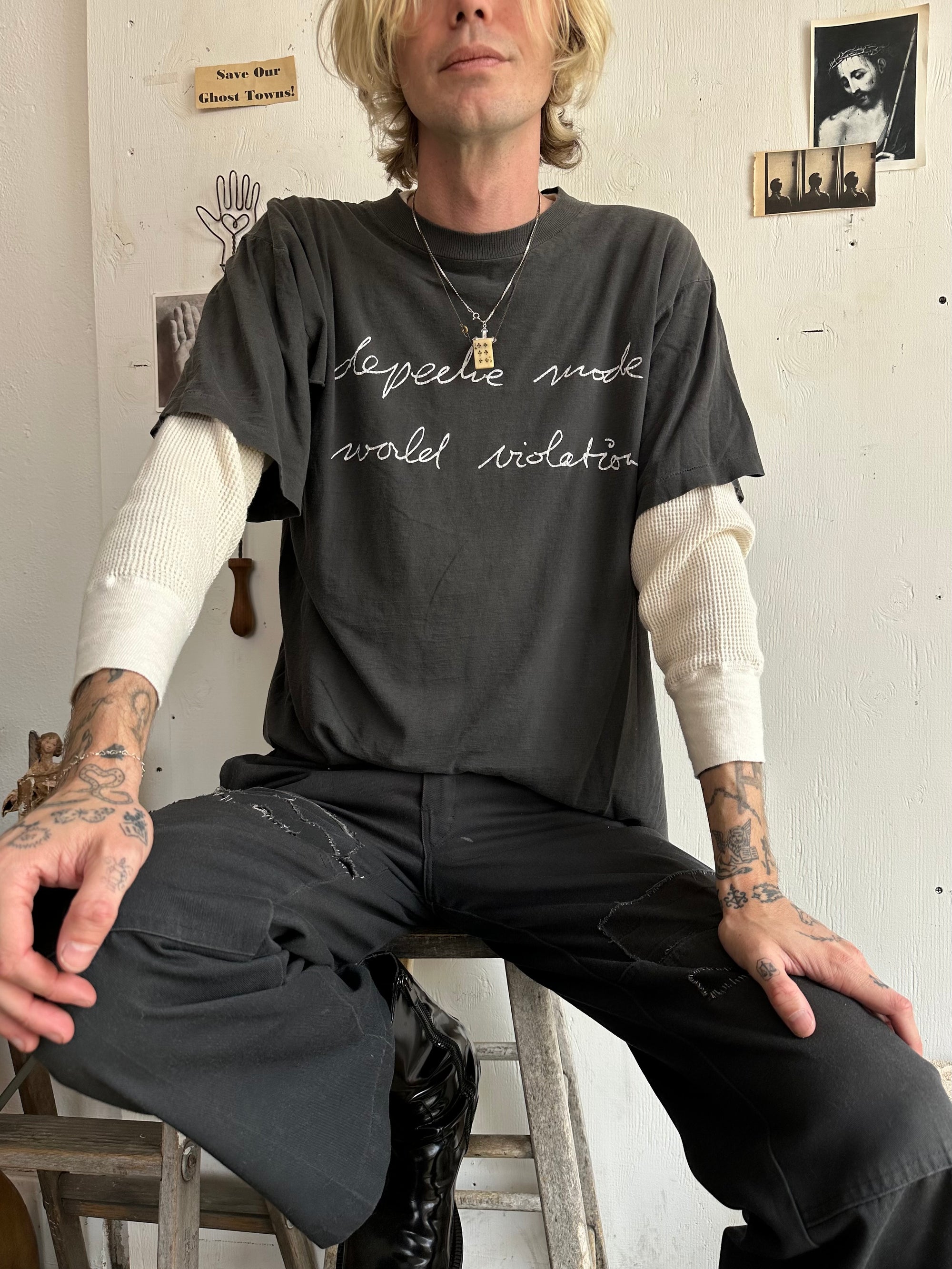 1990 Thrashed Depeche World Violation T-Shirt