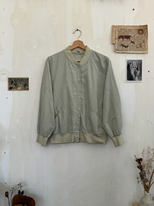 1980s Sage Green Bomber Jacket (Boxy M)