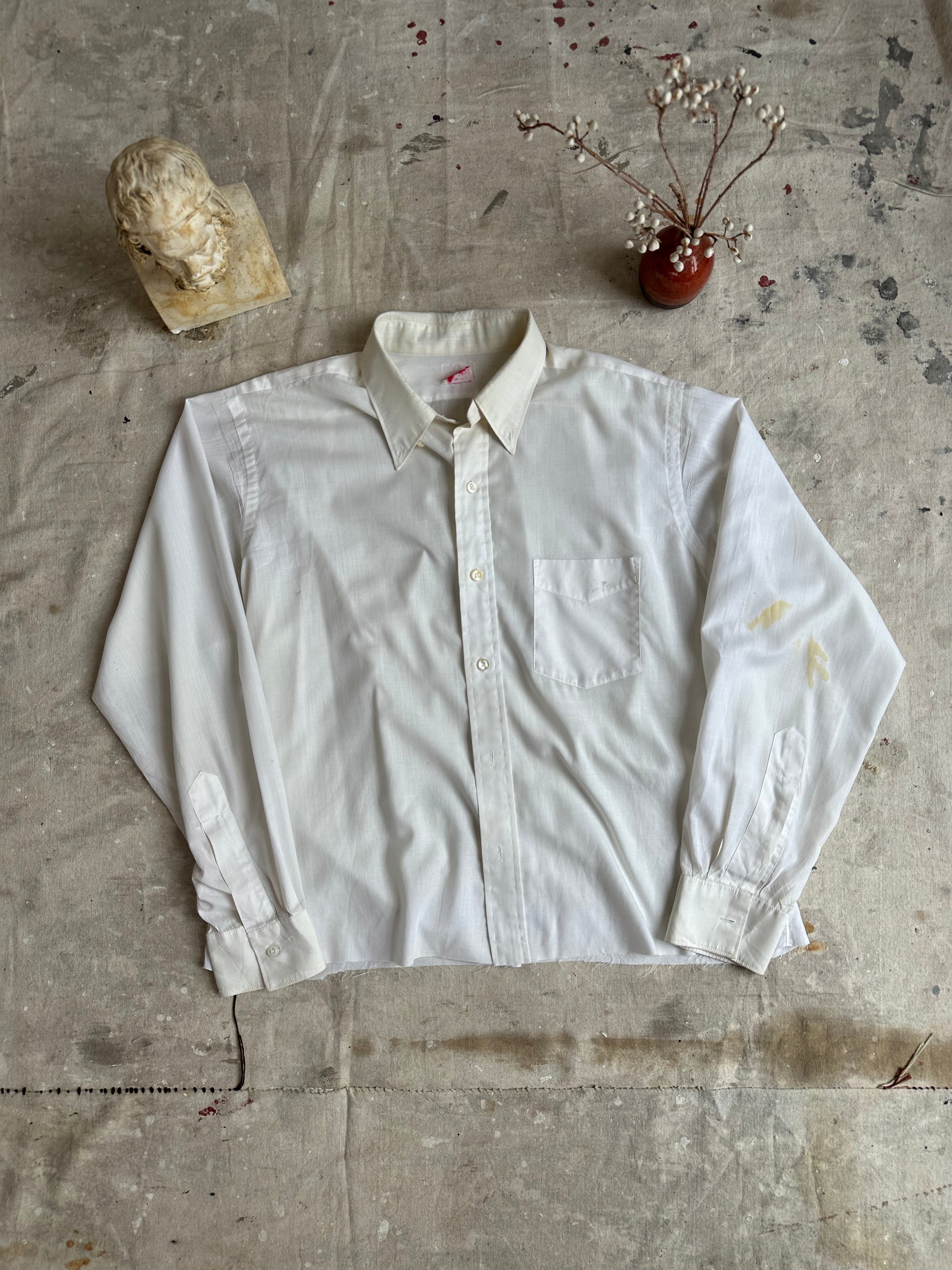 1970s Well Worn Paper Thin Sachs Fifth Button Up