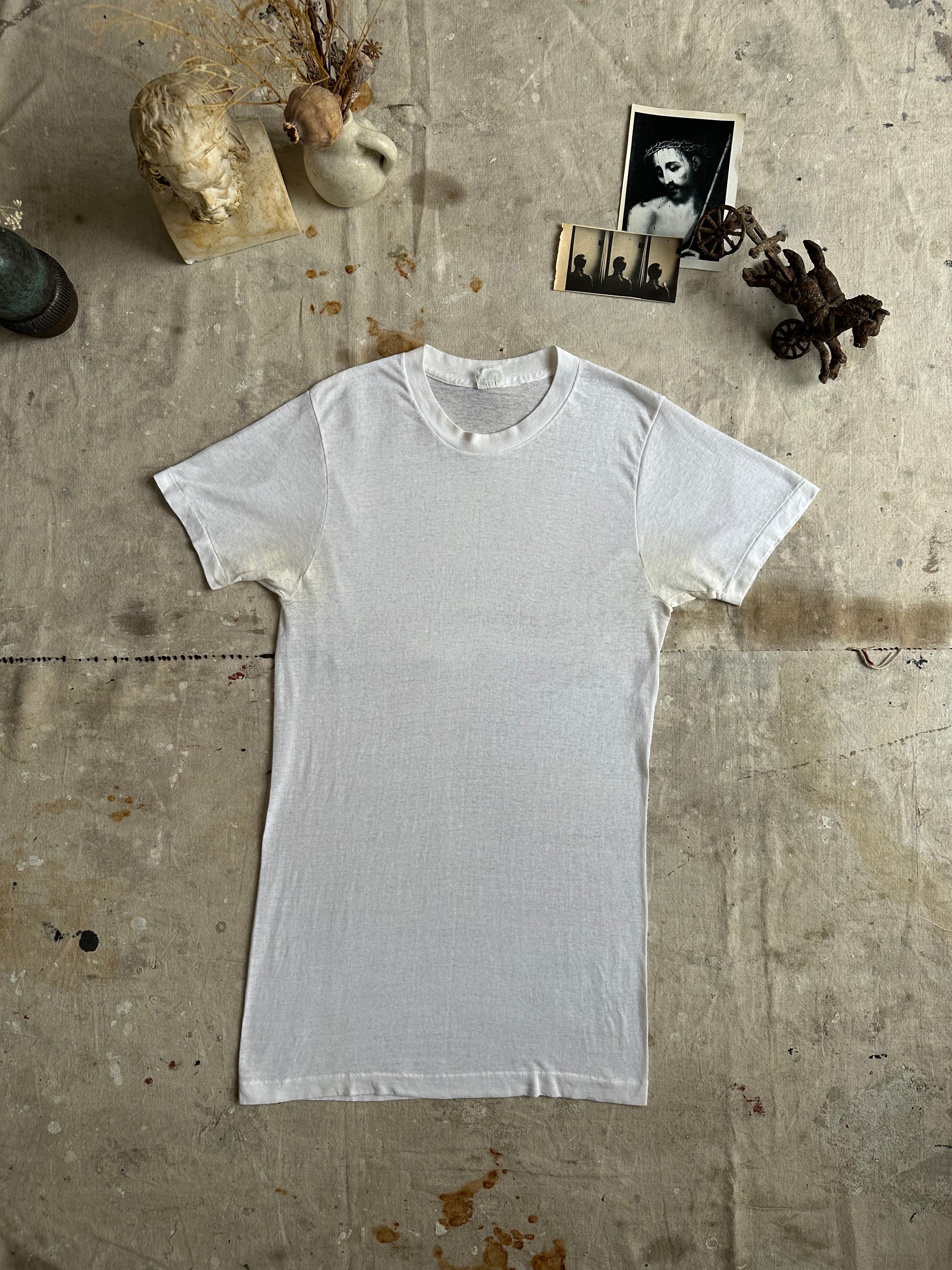1980s Paper Thin White Blank