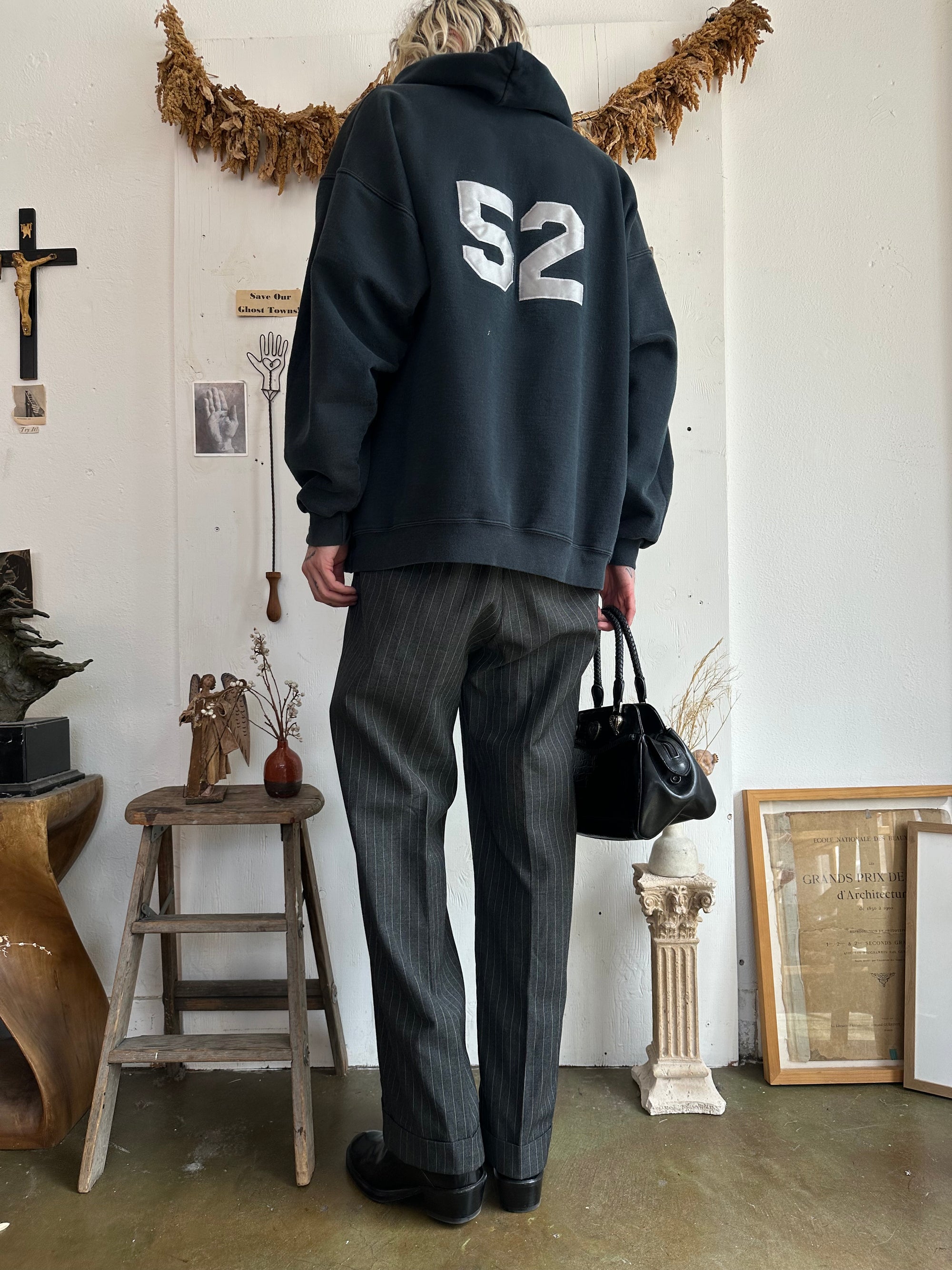 1990s Number 52 Baggy Black Hoodie