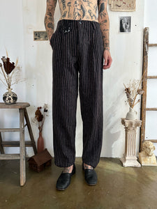 1940s/1950s Made in England Striped Pleated Trousers (30/34)