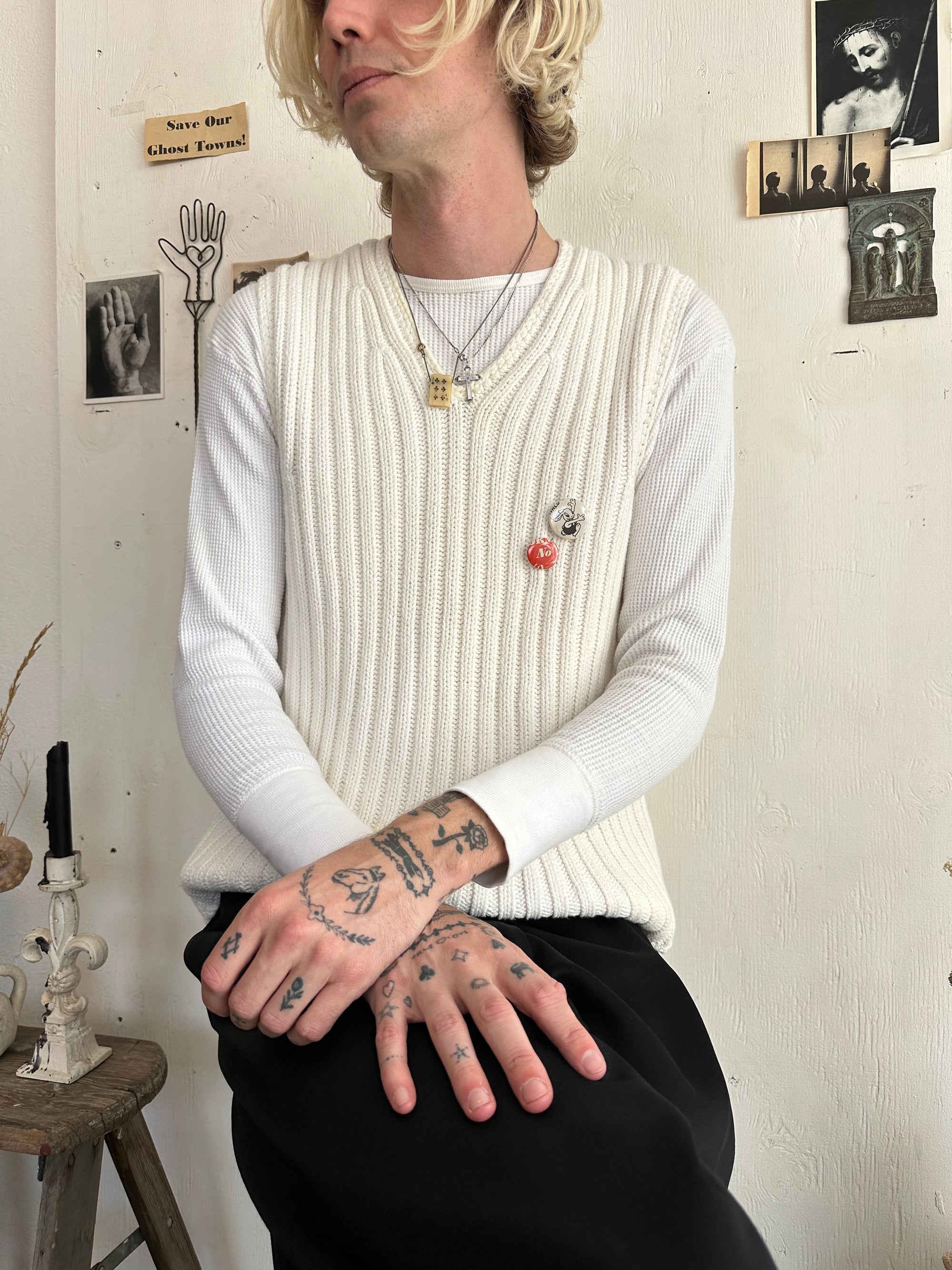 1990s GAP Knit Vest W/ Pins