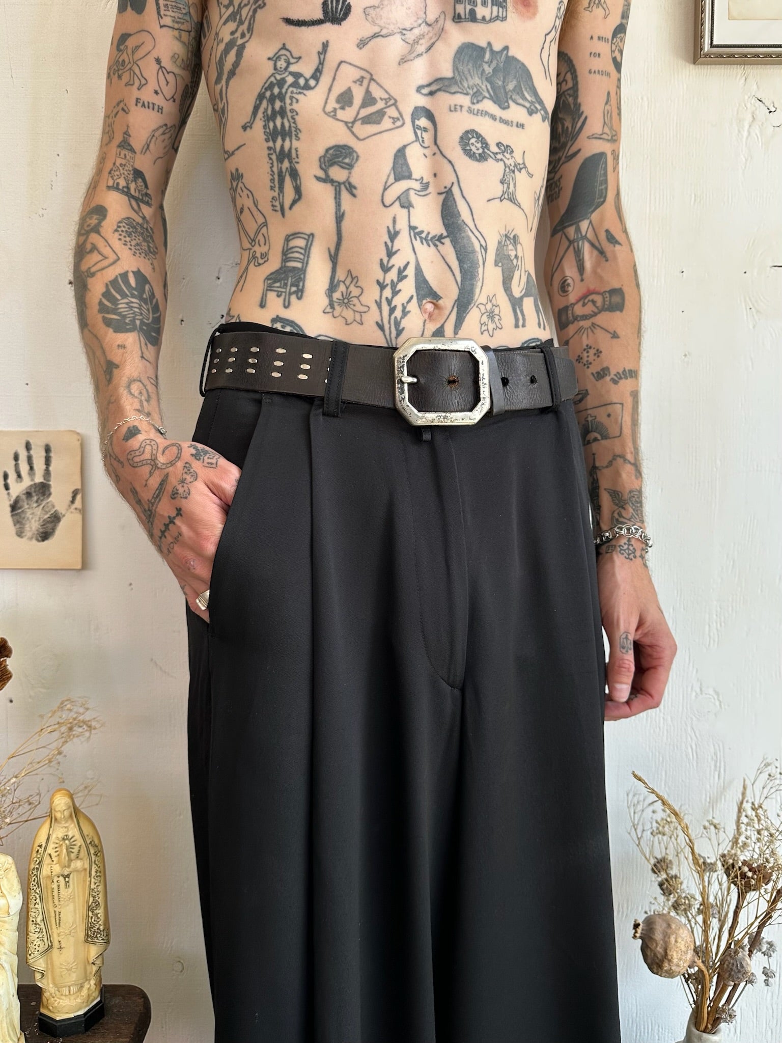 1990s Thick Studded Belt (33” - 38”)