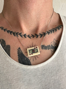 1940s Queen of Diamonds Playing Card Necklace (17”)