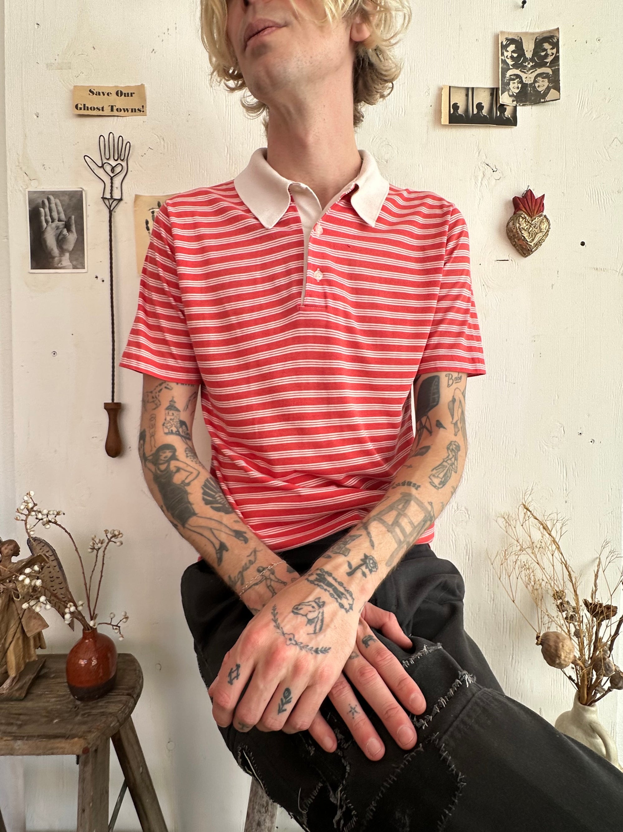 1970s Paper Thin Striped Polo