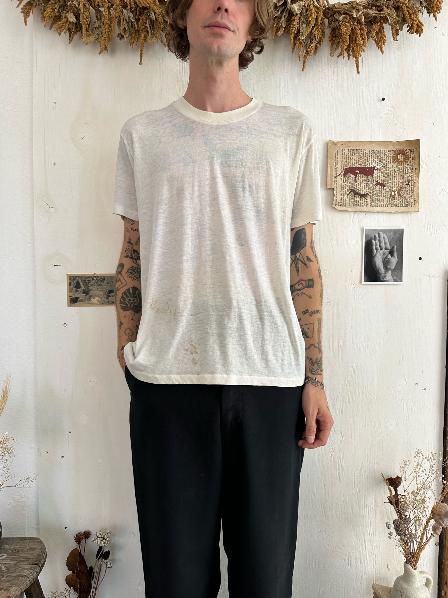 1980s Paper-Thin White T-Shirt (L)
