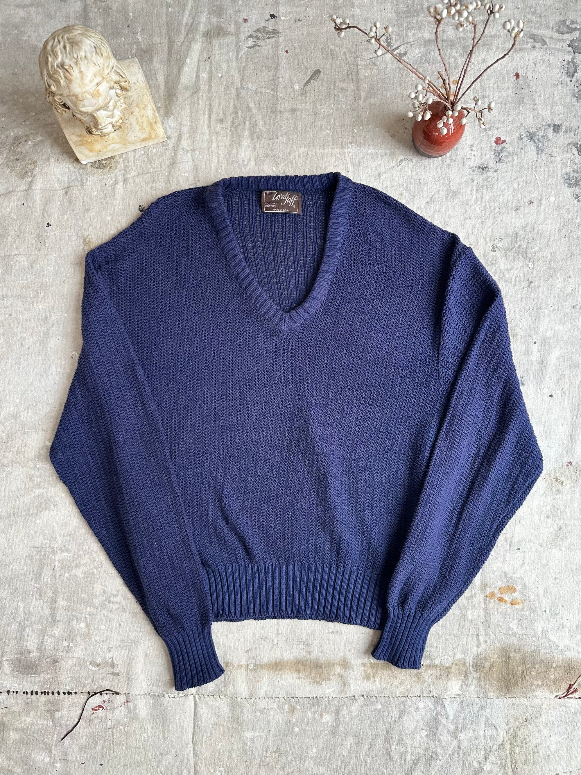 1990s Cable Knit V-Neck