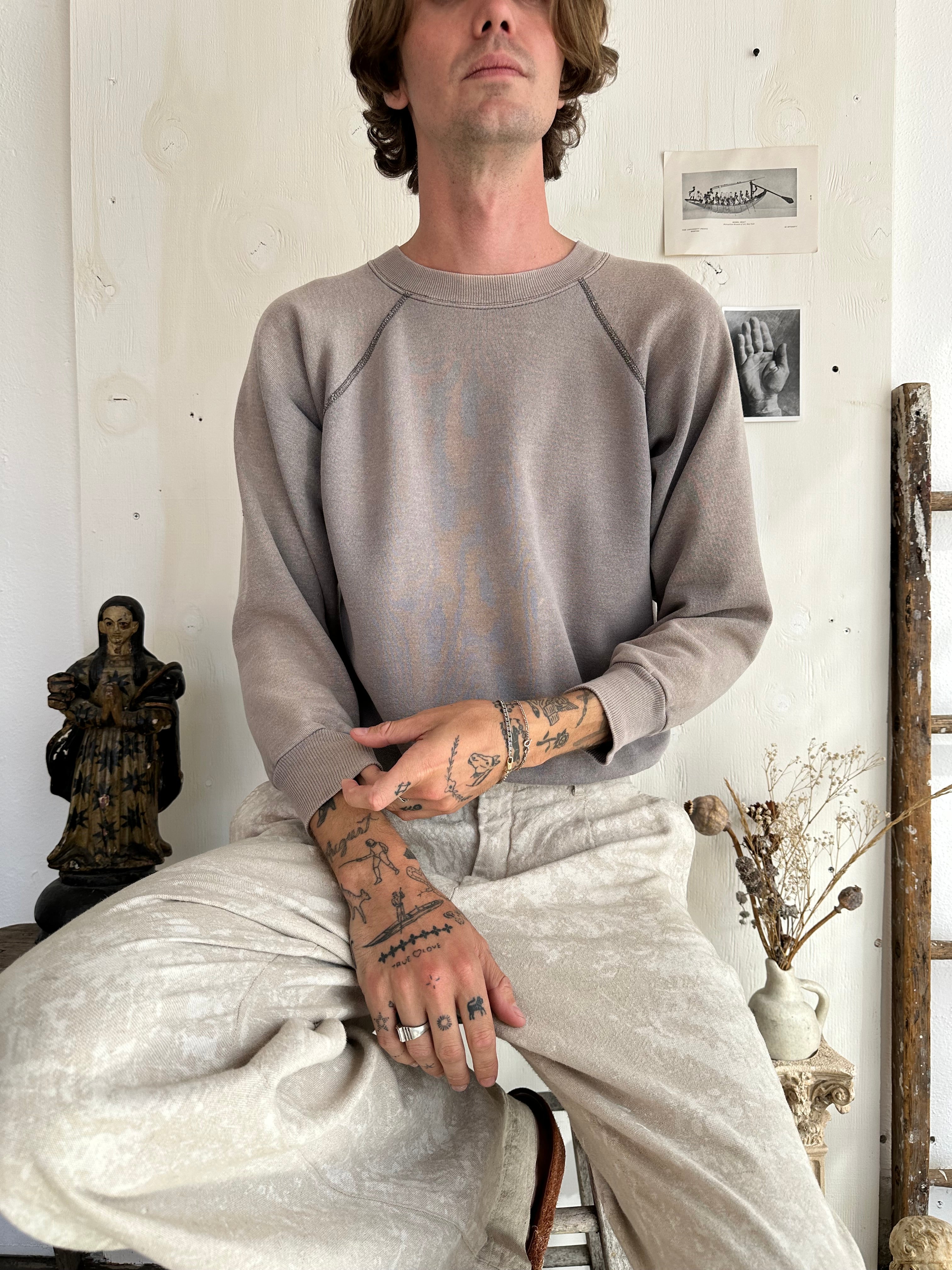 1970s Sunfaded Black/Grey Sweatshirt (M)