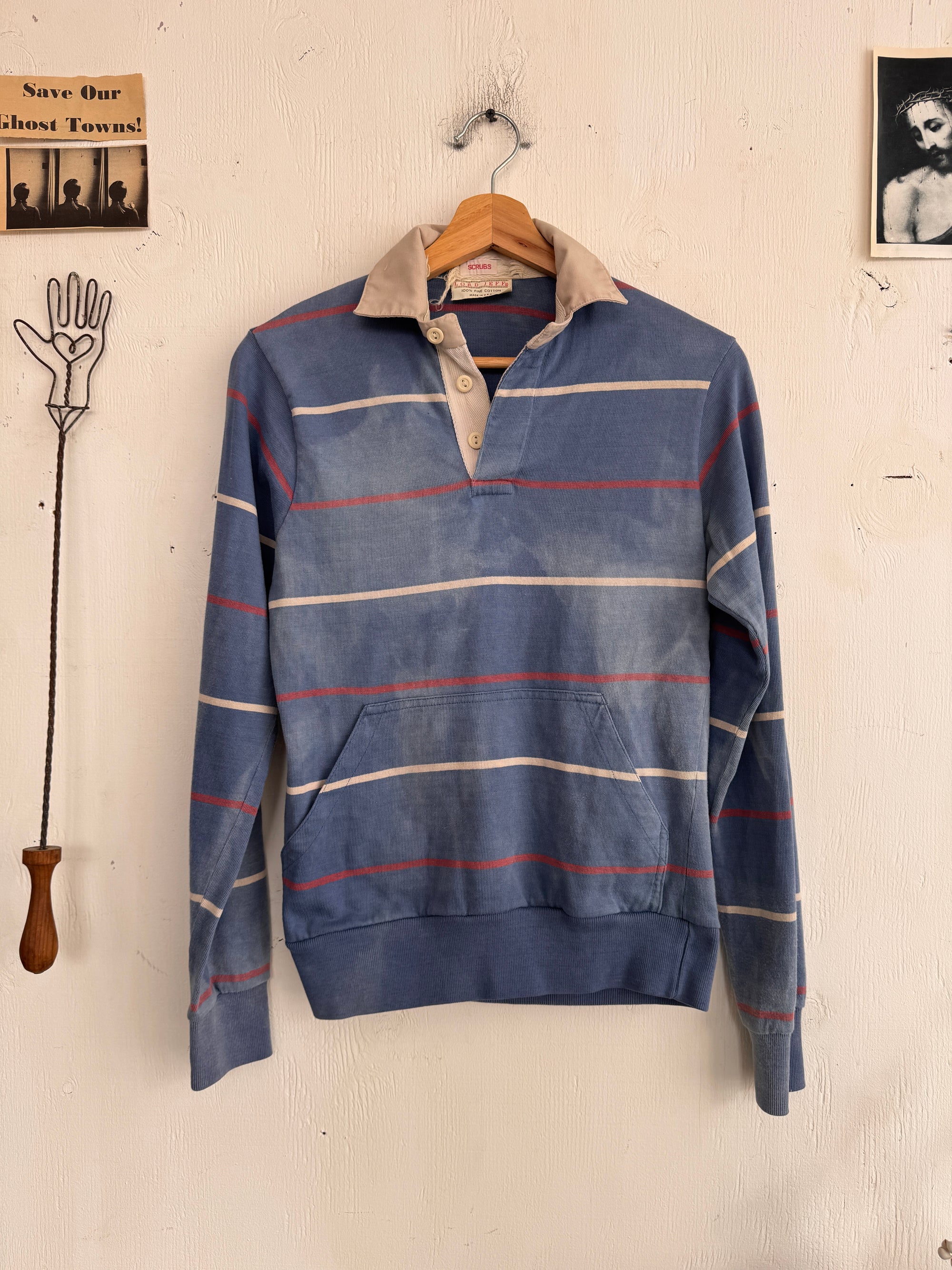 1960s Sunfaded Rugby Pocket Long Sleeve