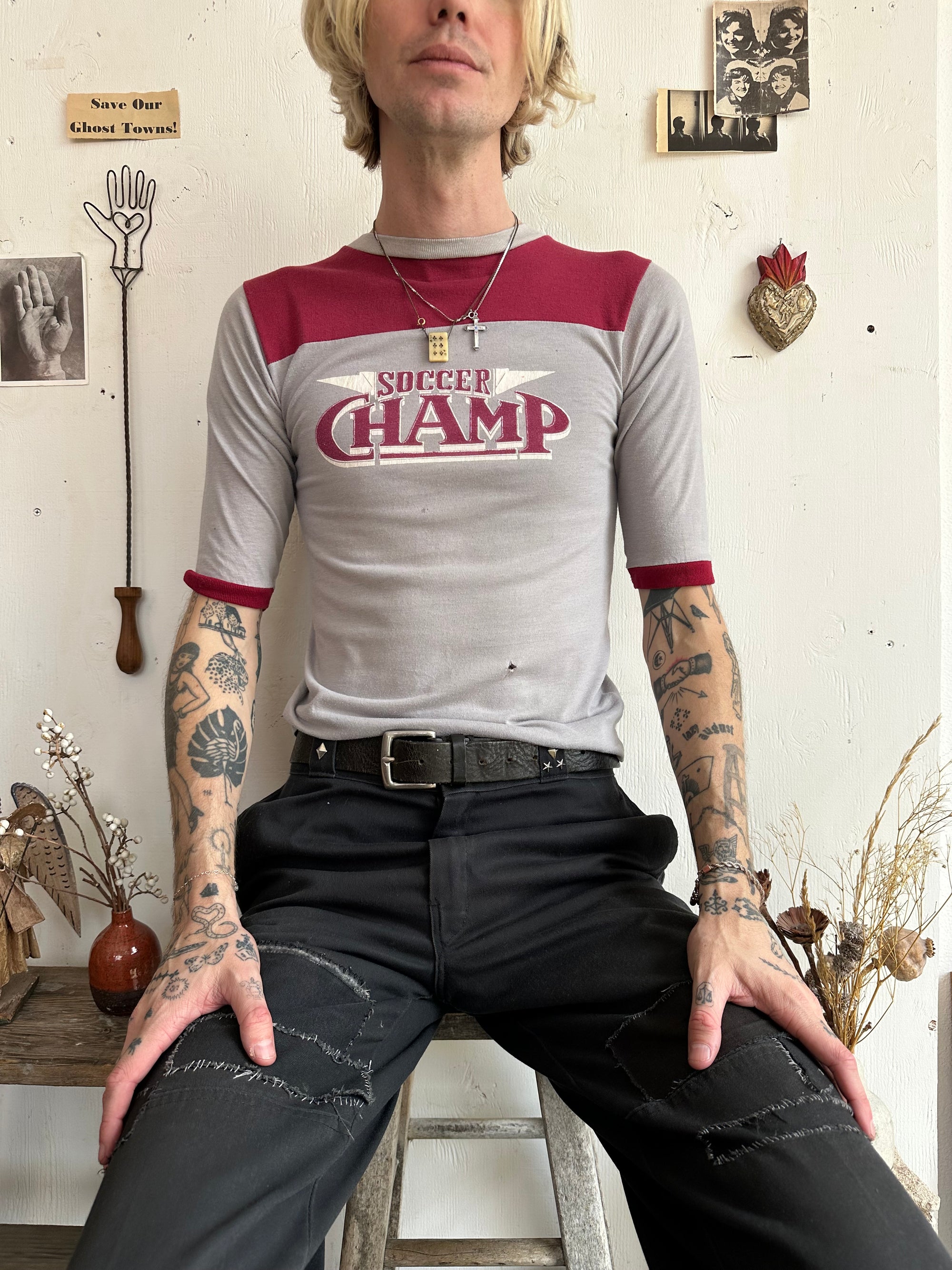 1970s Well Worn Soccer Champ Athletic Tee