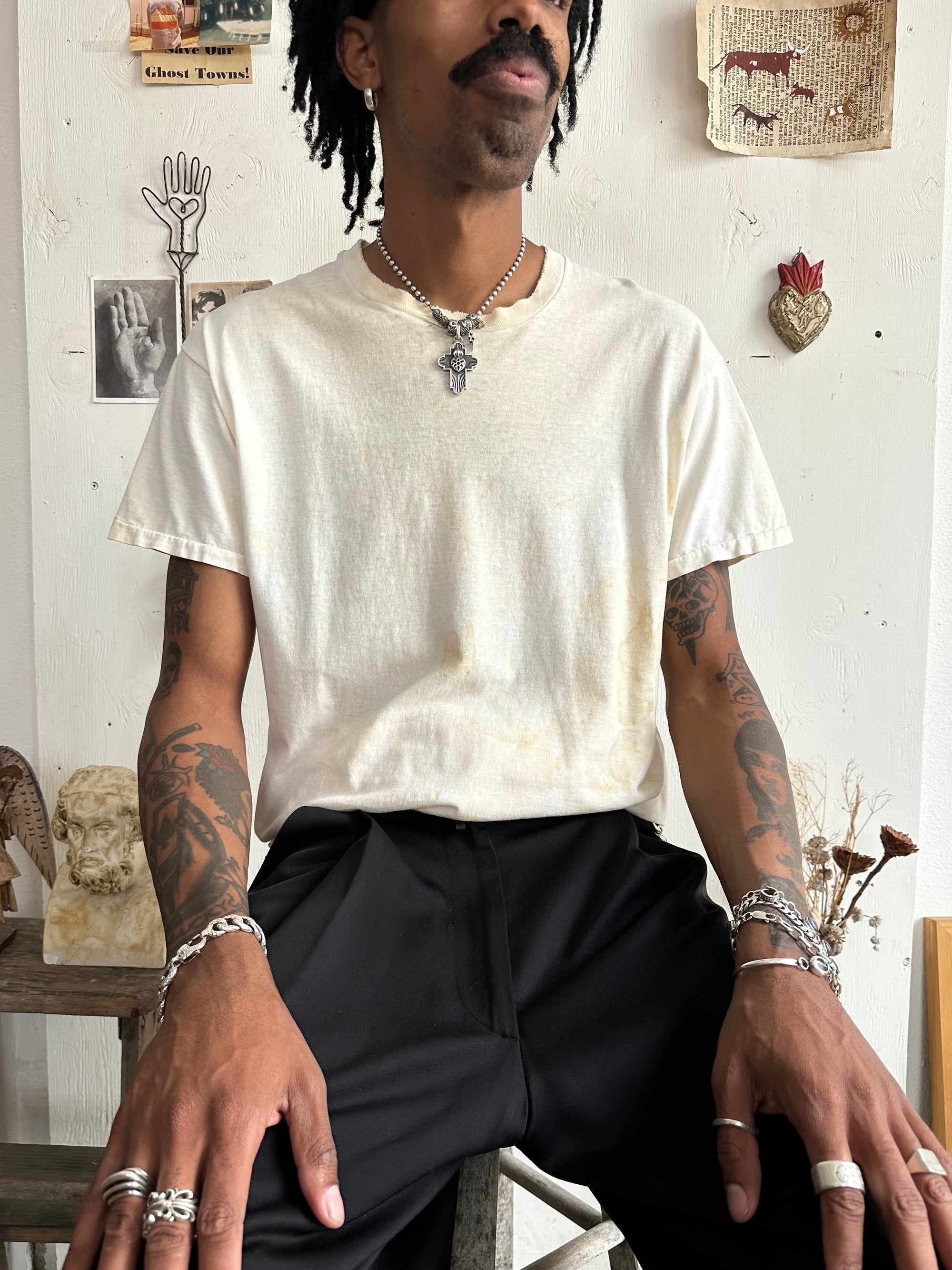 1990s Thrashed White Blank