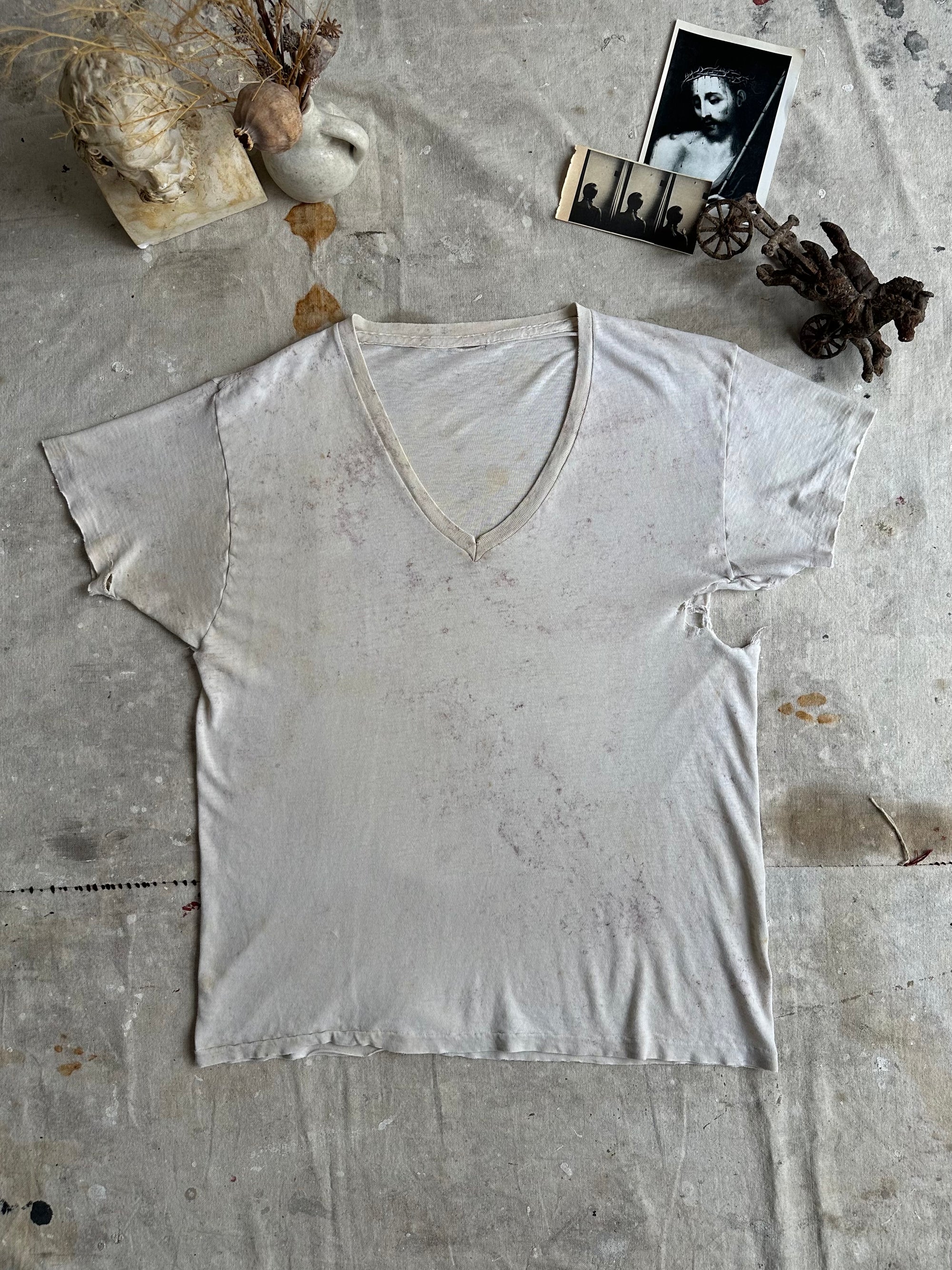 1970s Perfectly Worn V-Neck Tee