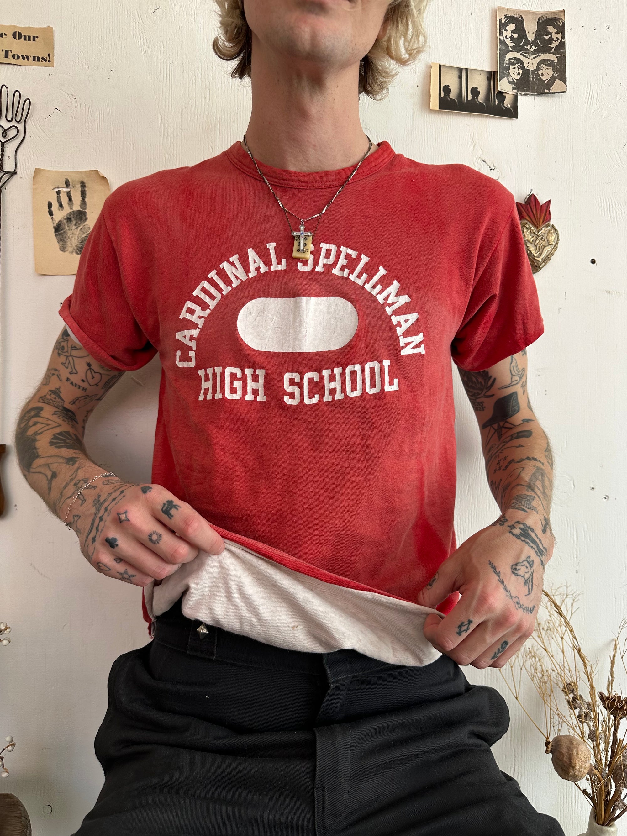 1960s Sunfaded Double-Faded Athletic Tee