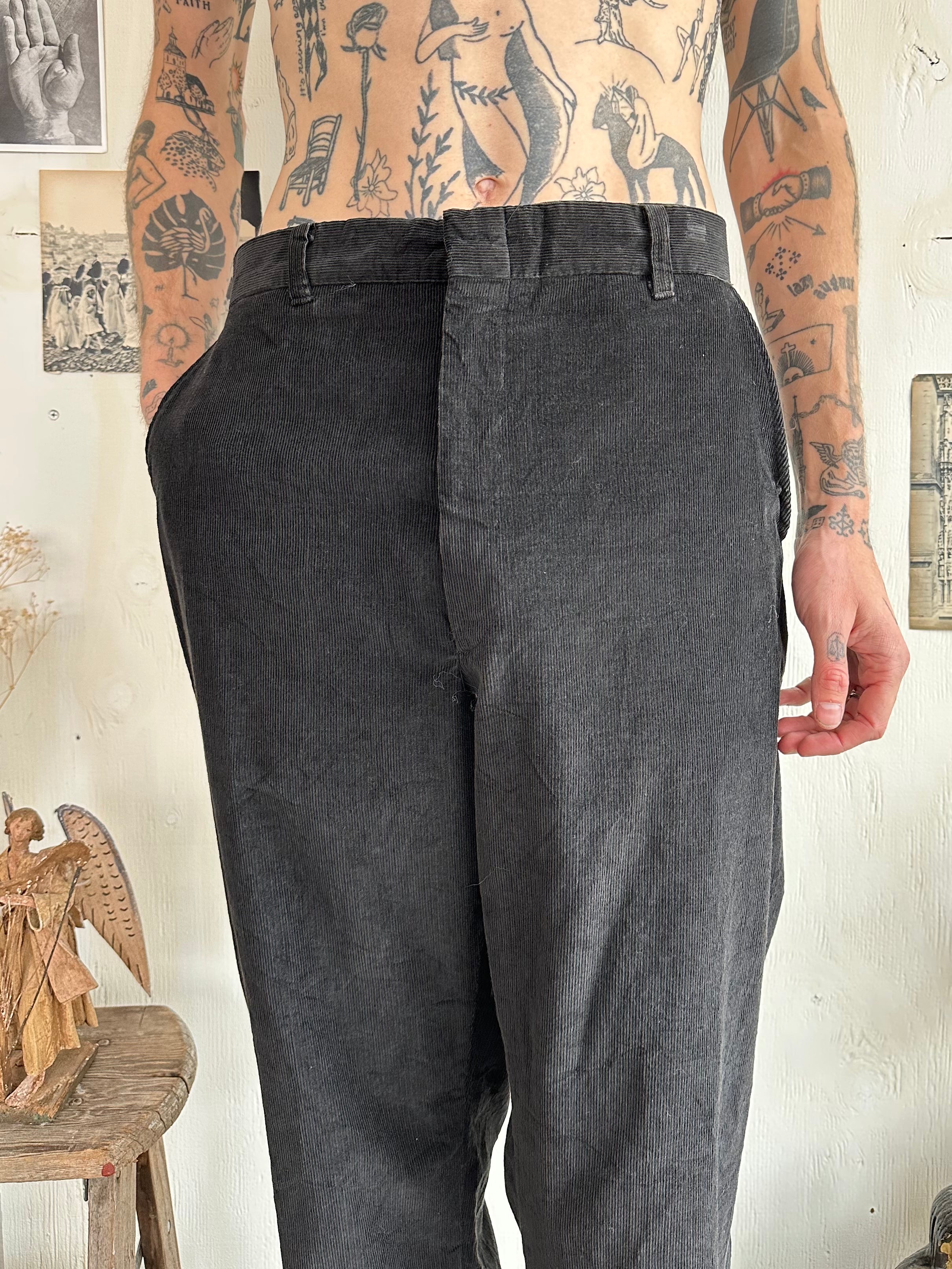 1970s Loose Fit Black Cords (36/33)