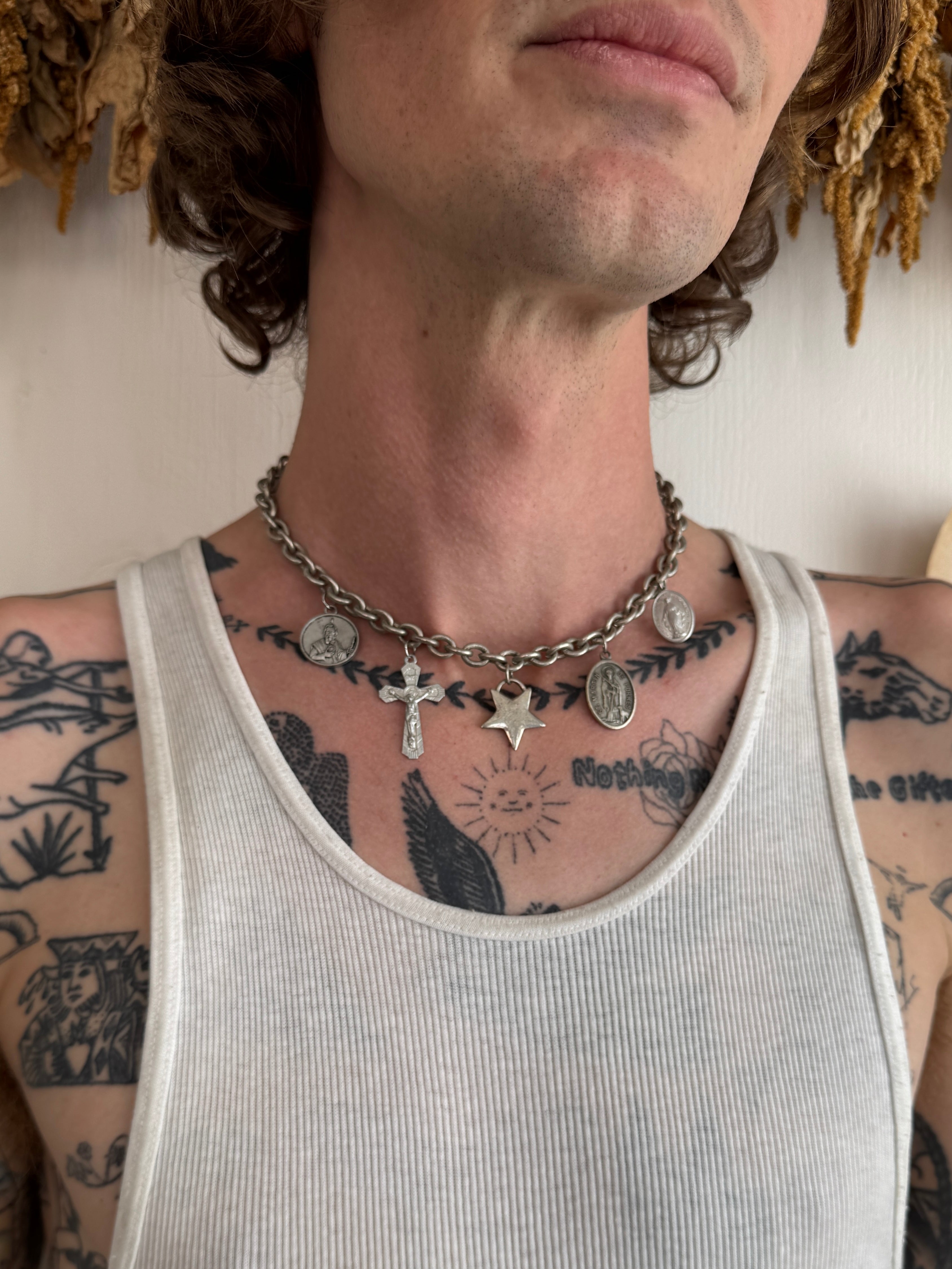 Pendant Charm Necklace W/ Heavy Chain (16")