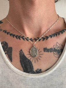 Vintage St. Michael Pendant Necklace (18")