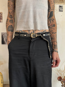 Vintage Skinny Studded Western Belt (34" - 36")