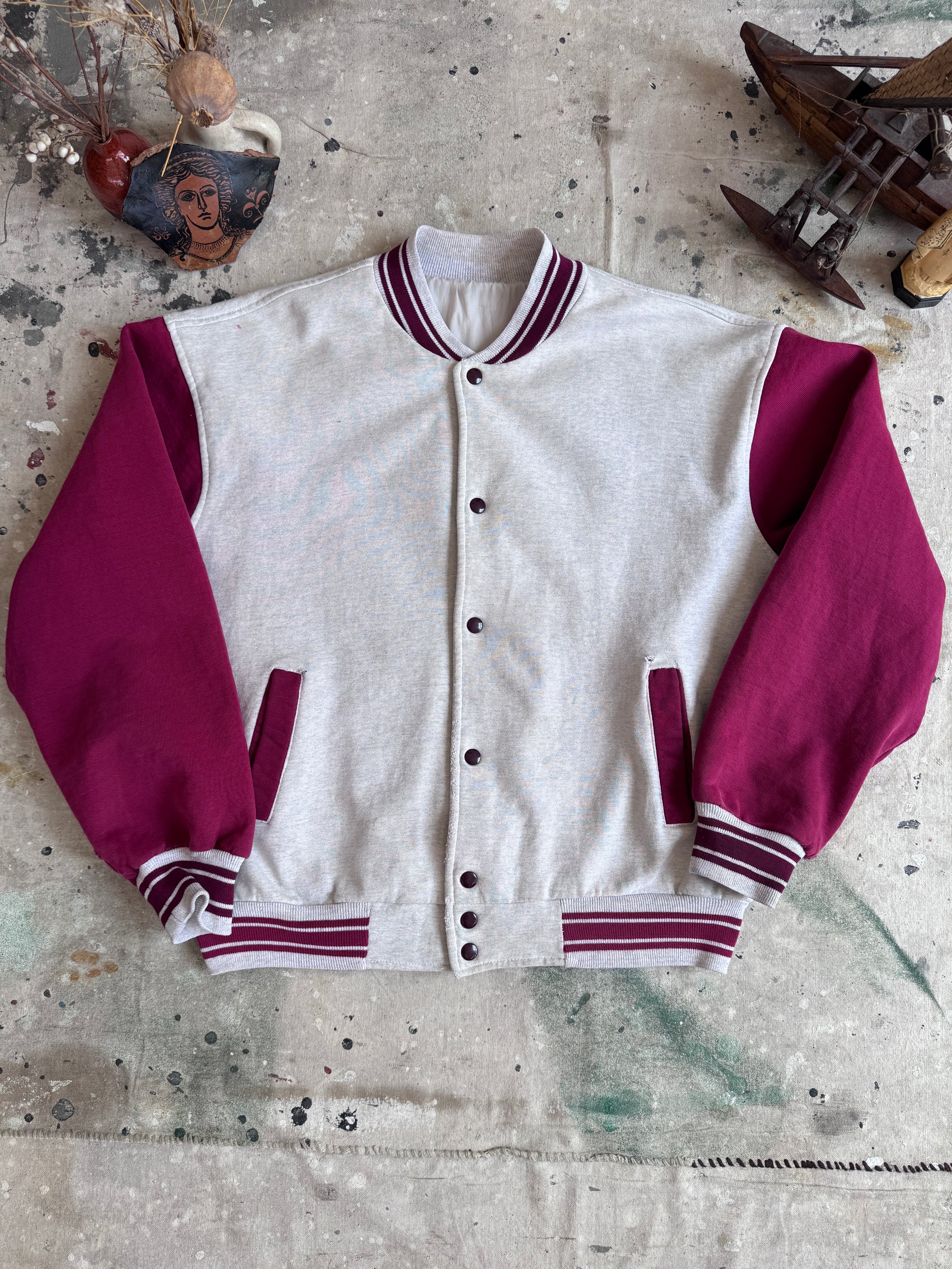1990s Sunfaded Sweatshirt Letterman w/ Pins (XL)