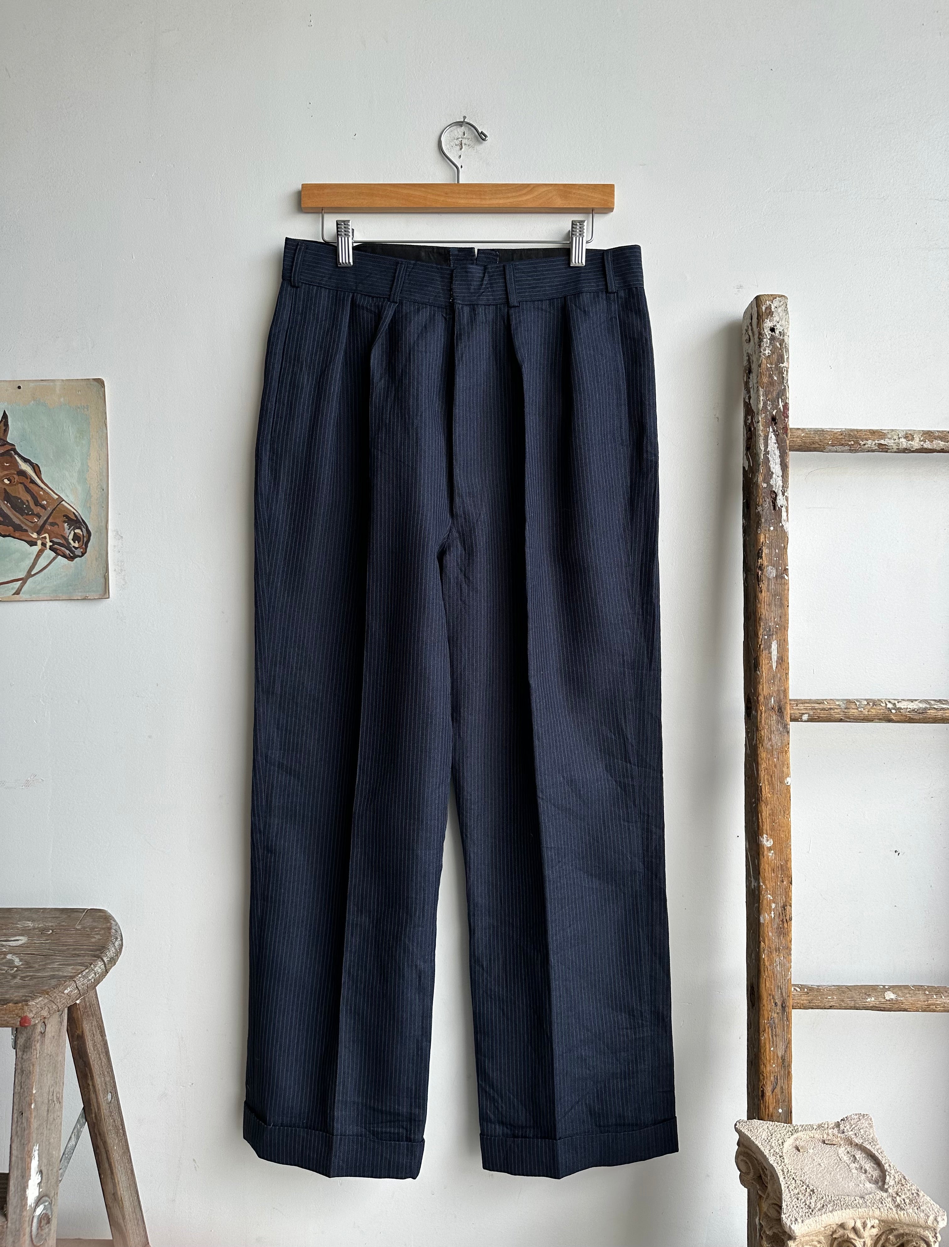 1980s Pinstripe Trousers (32 x 29)