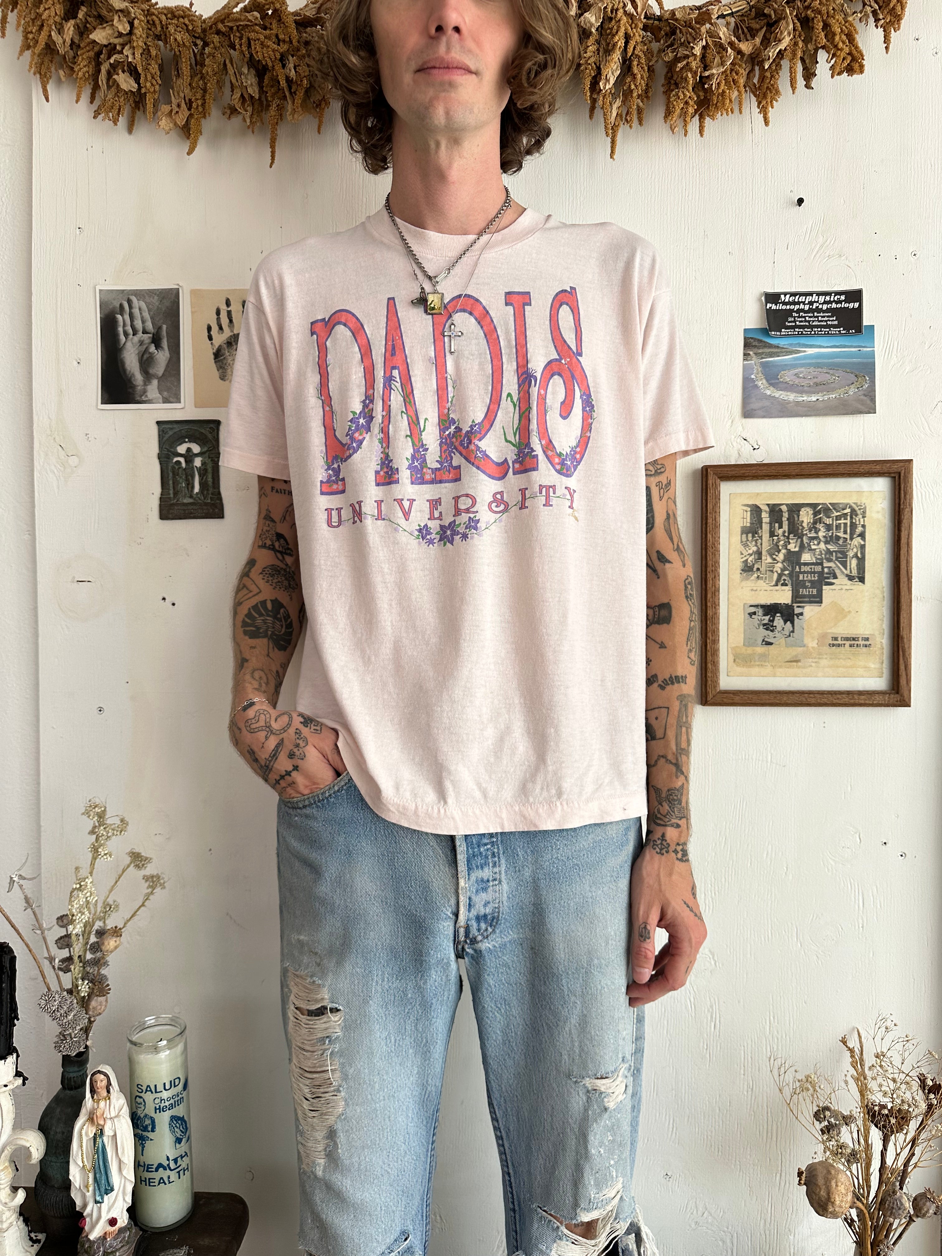 1980s Paper Thin Paris University T-Shirt (L)