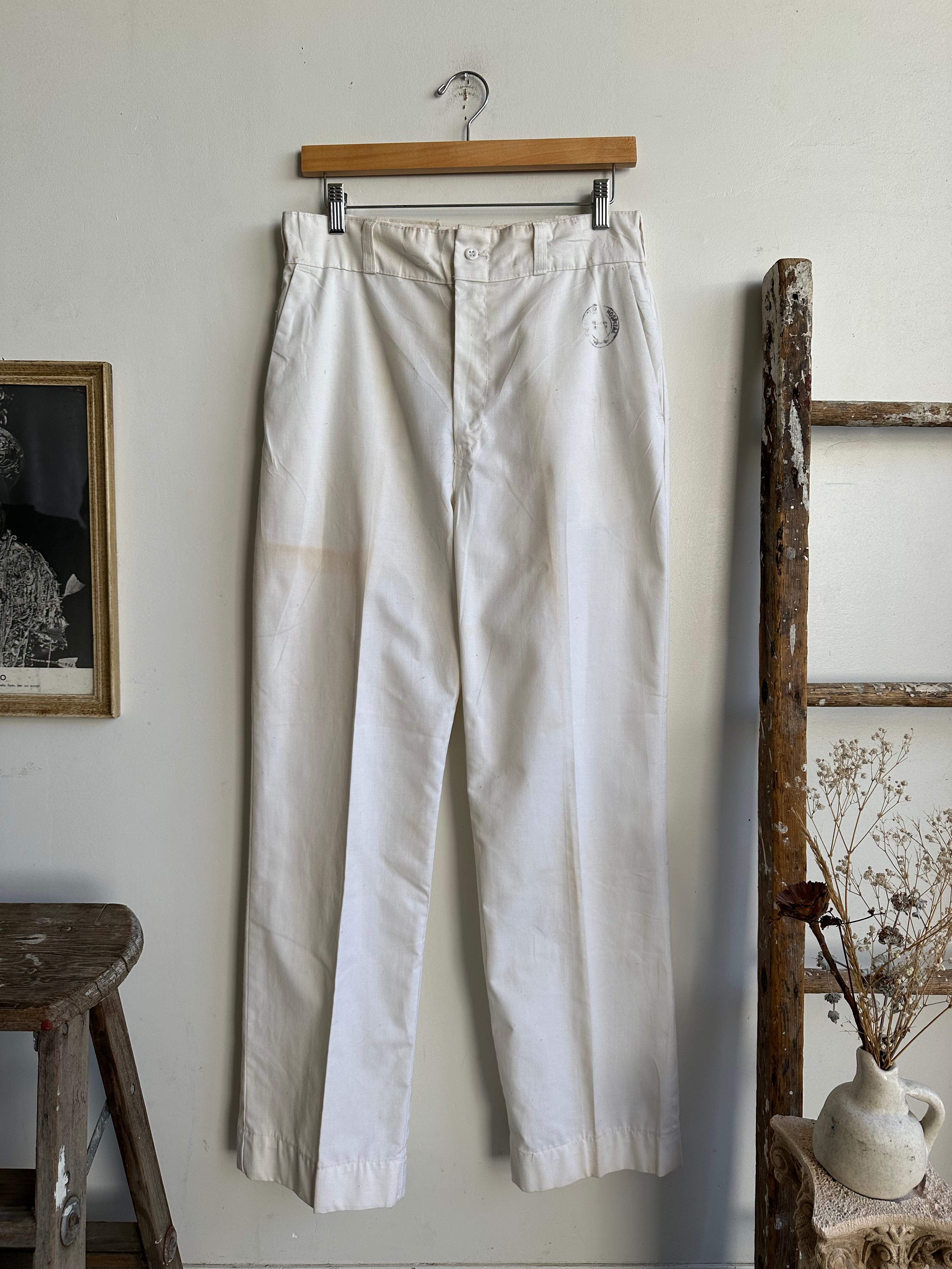 1960s Orderly High Rise Work Trousers (31 x 30