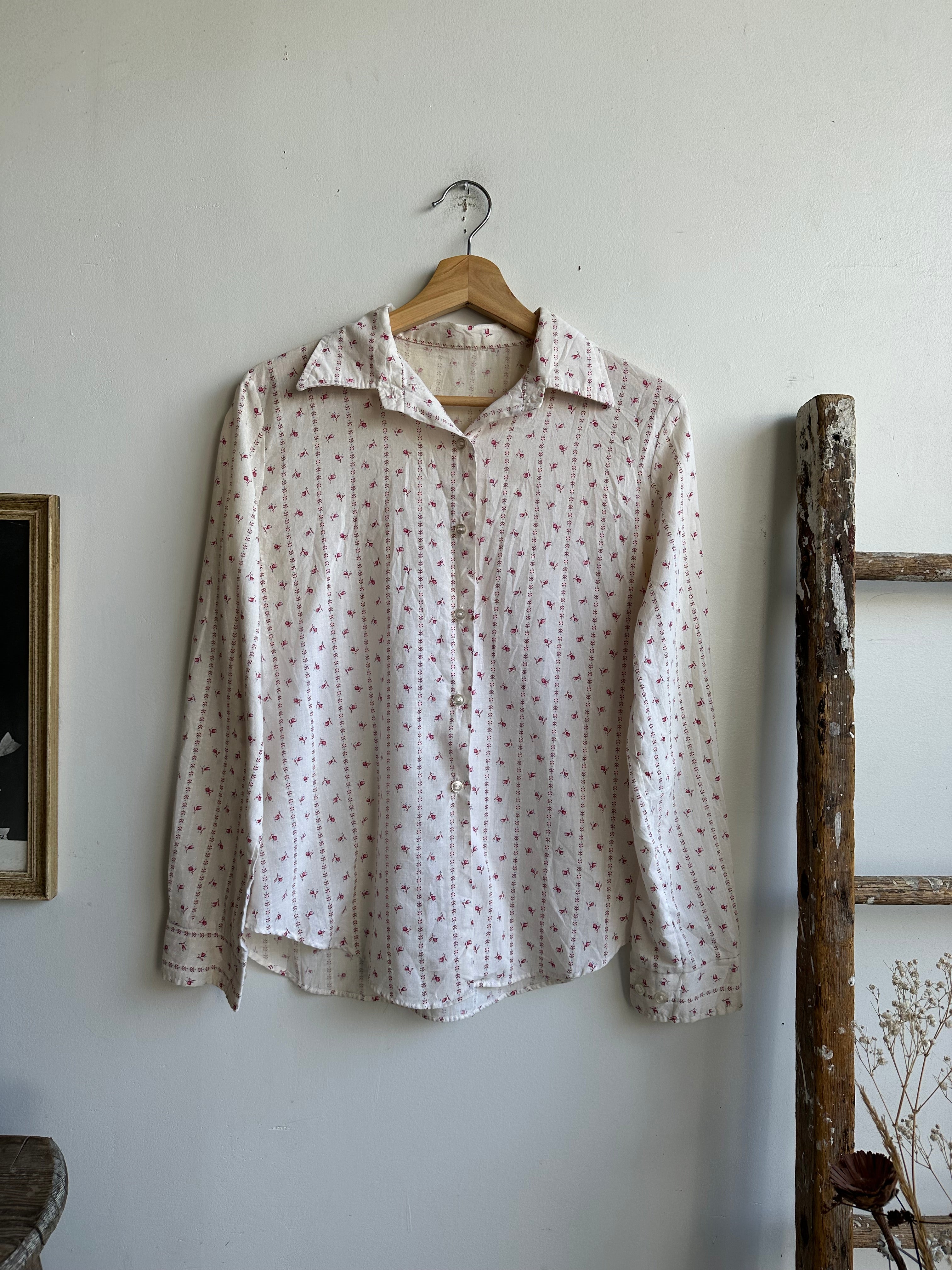 1970s Tulip Pattern Button-Up (S/M)